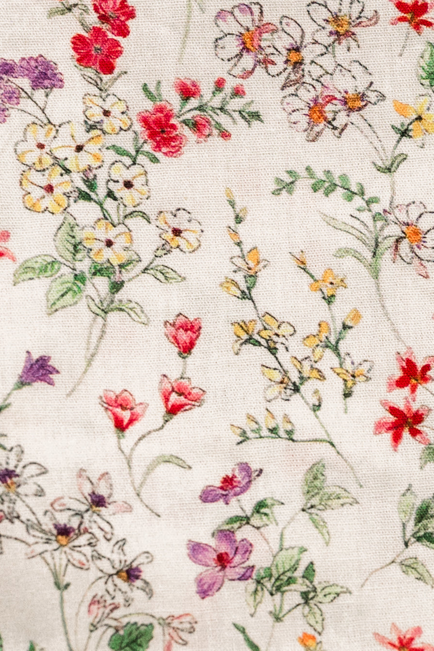 Vintage-Inspired Floral Pouch- Phlox