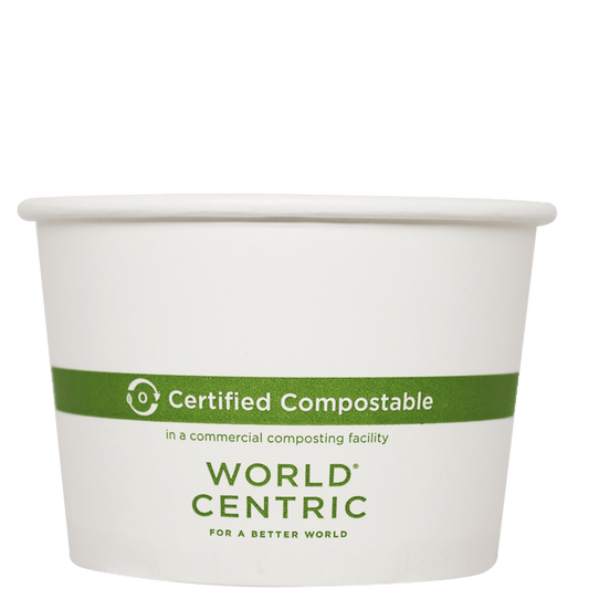 World Centric 16 oz FSC Paper Bowl, White, PLA Lined (QTY 500), SKU BO-PA-16