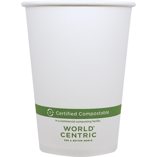 World Centric 32 oz FSC Paper Bowl, White, PLA-Lined (QTY 500), SKU BO-PA-32