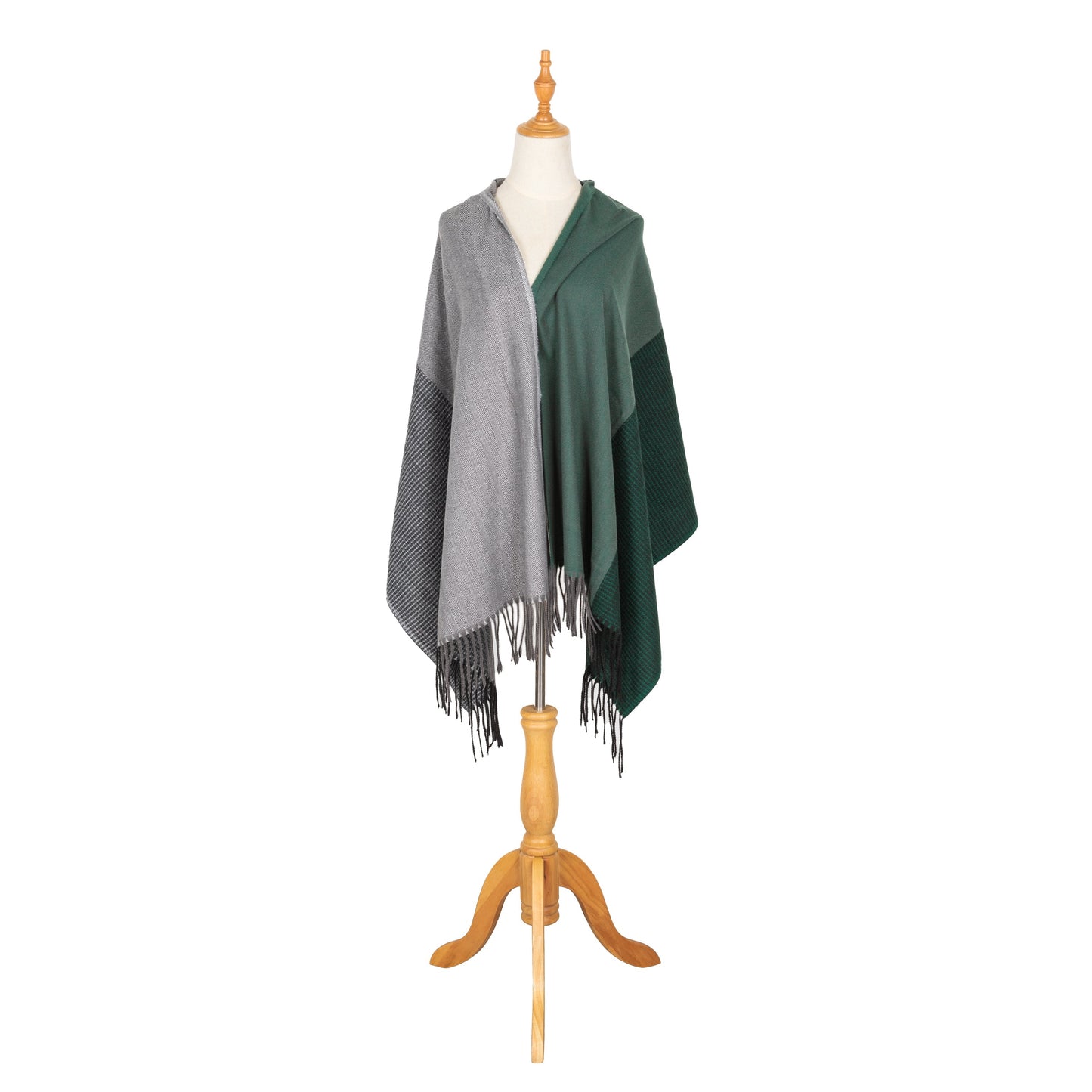 Georgia - Women's Woven Plaid Scarf With Braided Fringe