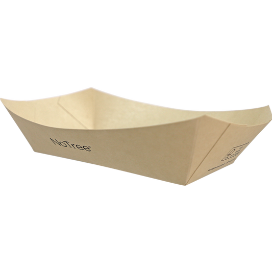 World Centric 5 lb NoTree Compostable Boat Tray, FSC Bamboo (QTY 500), SKU BT-NT-500