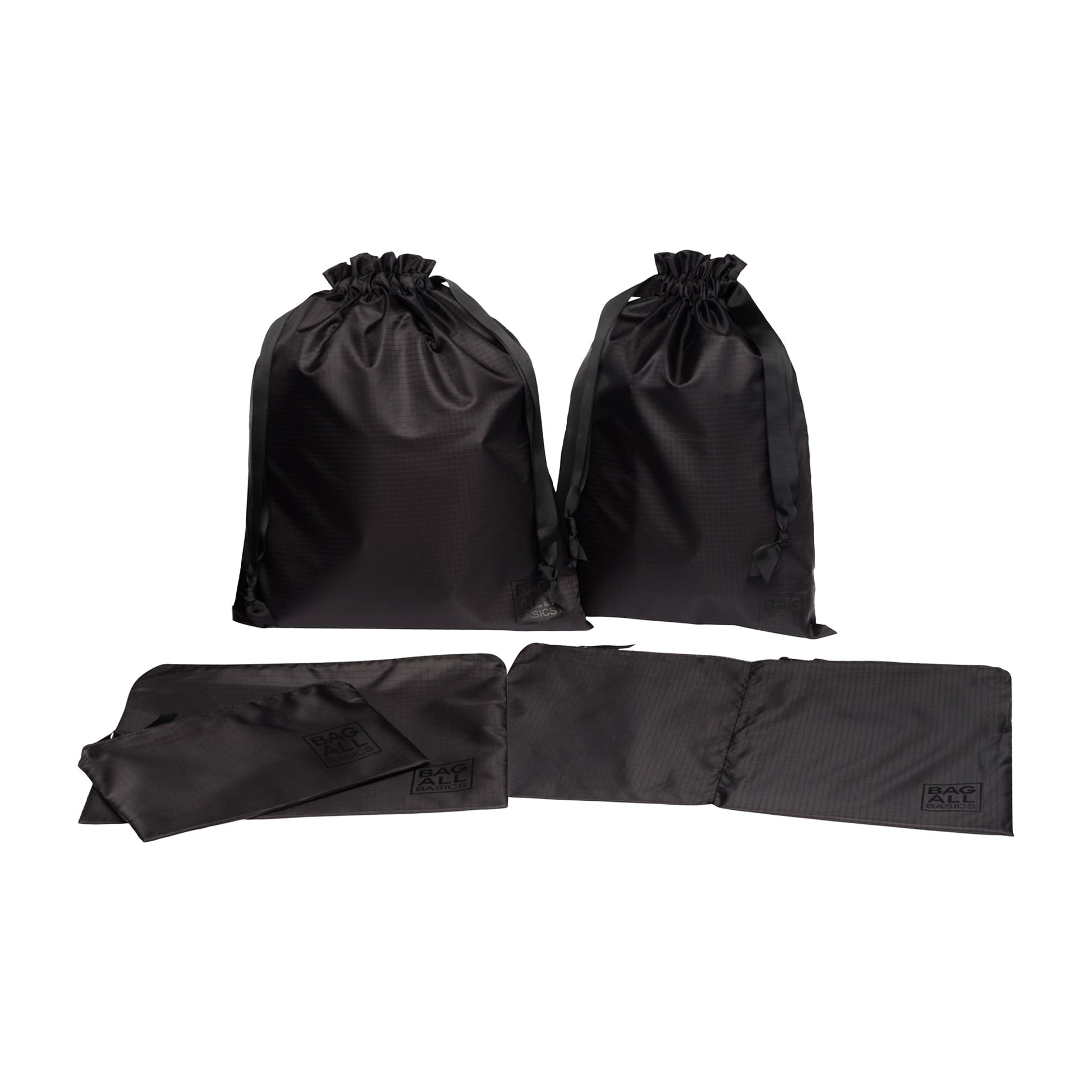 Packing Bags Set in Recycled Nylon, 5-pack, Black - Osadia Concept Store