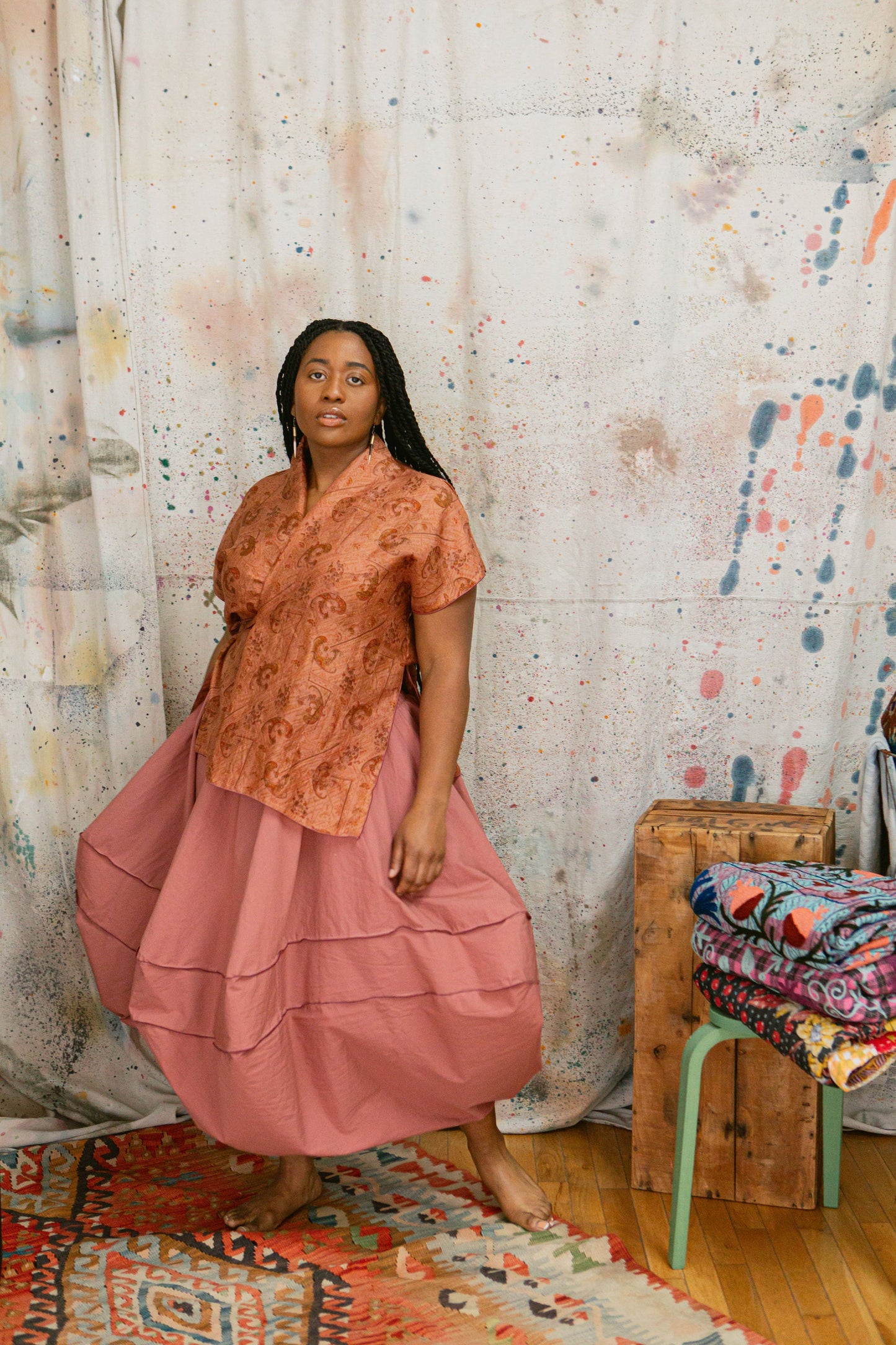 Cotton Poplin Bellows Skirt