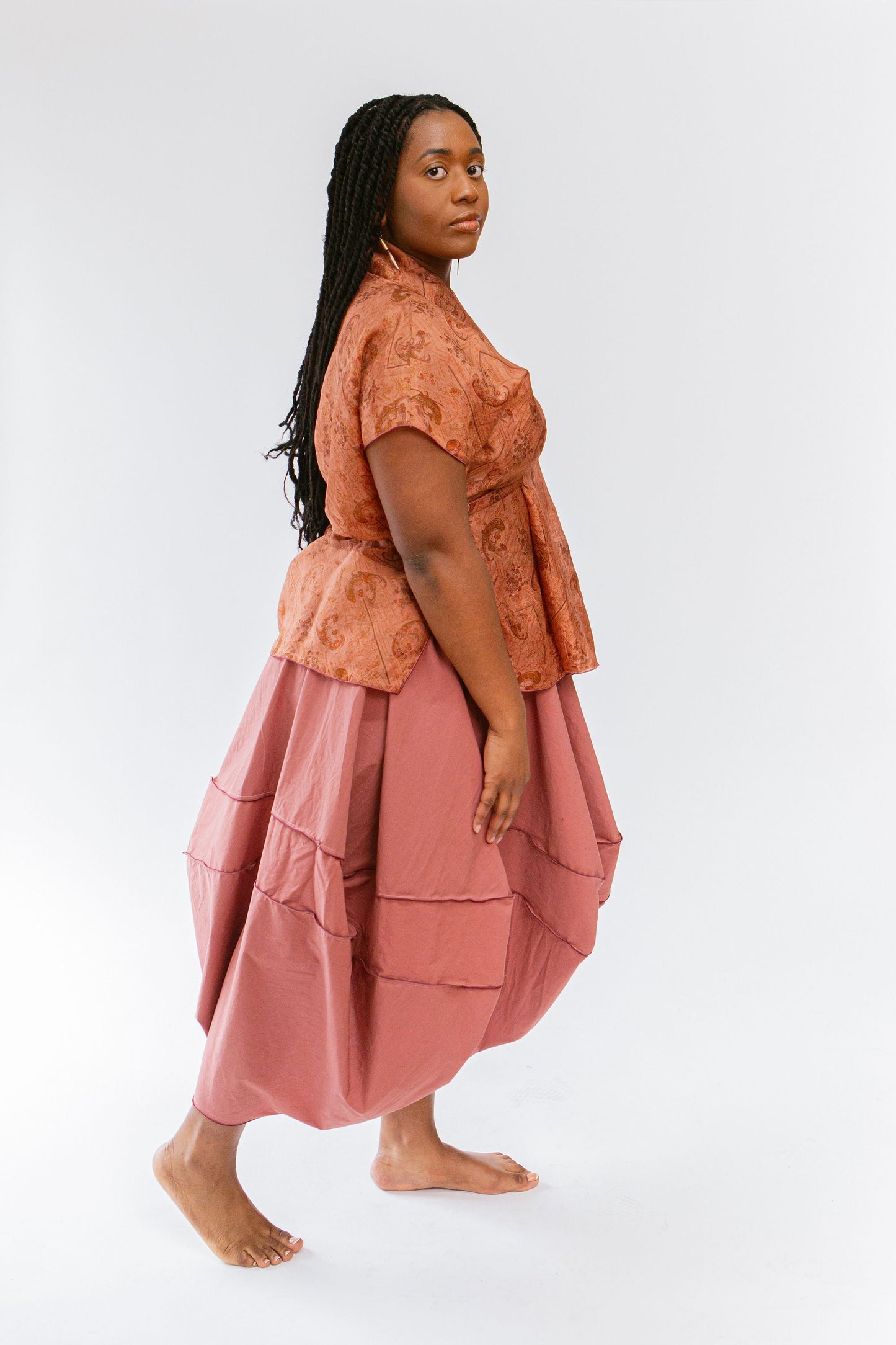 Cotton Poplin Bellows Skirt