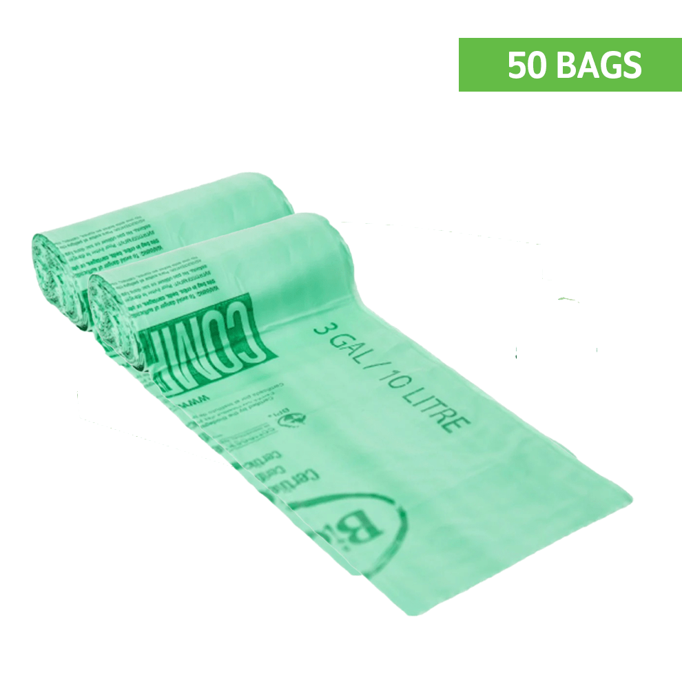 Biobag 3 Gal Compostable Bags (2-Roll Pack, QTY:50)