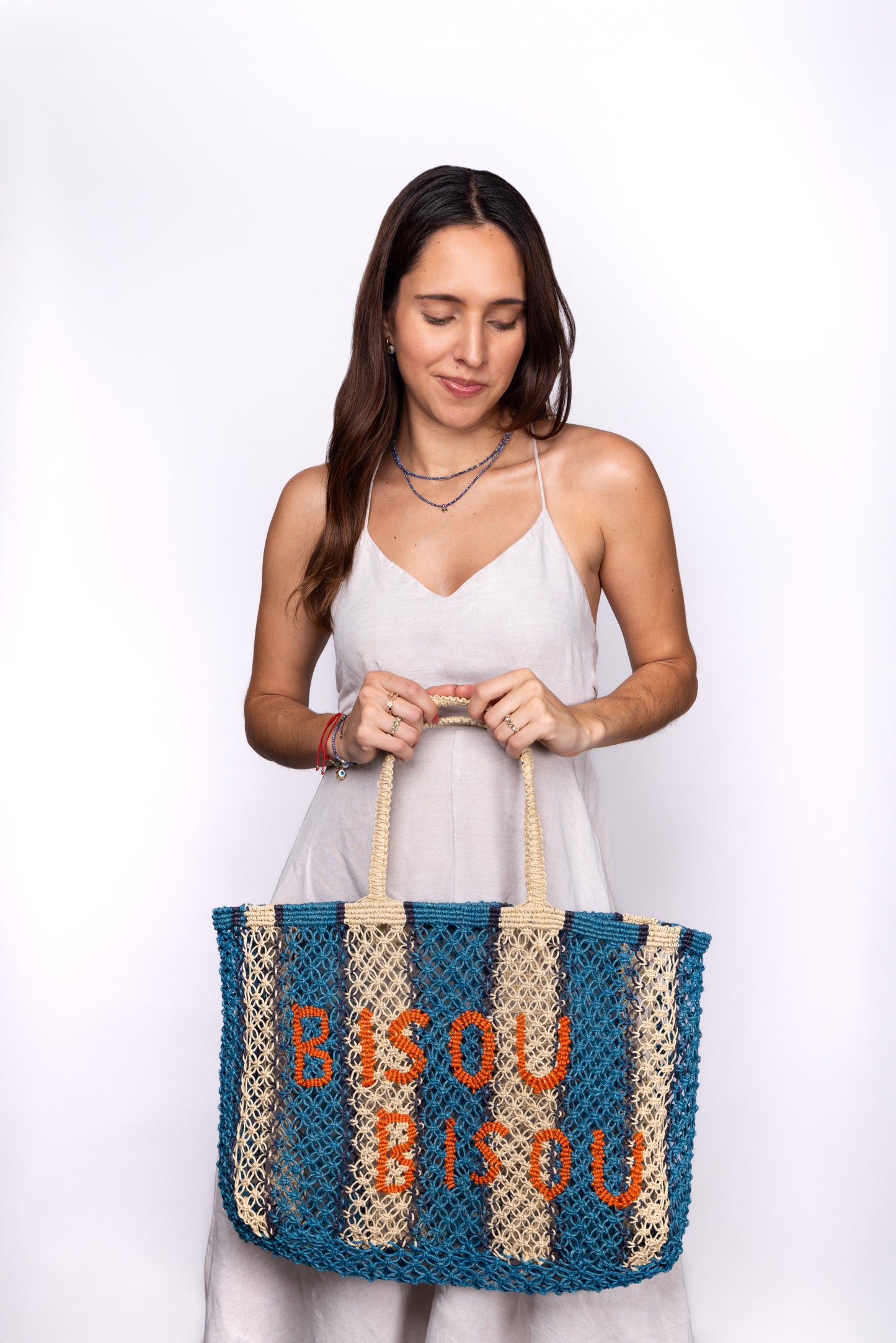 Bisou Bisou Woven Jute Tote