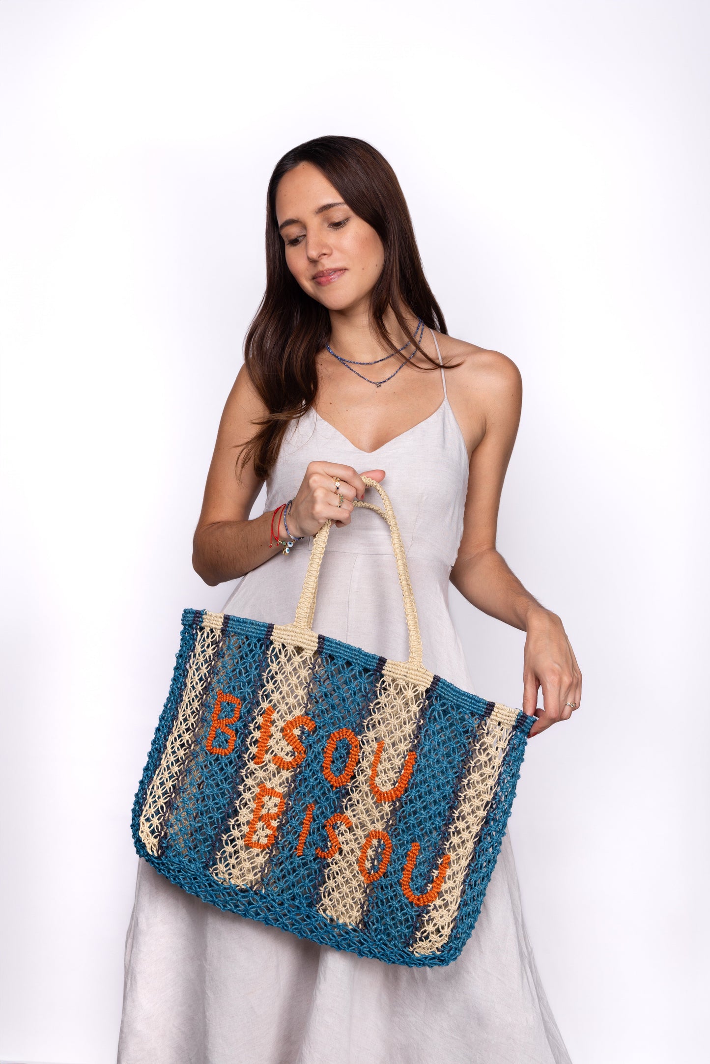 Bisou Bisou Woven Jute Tote
