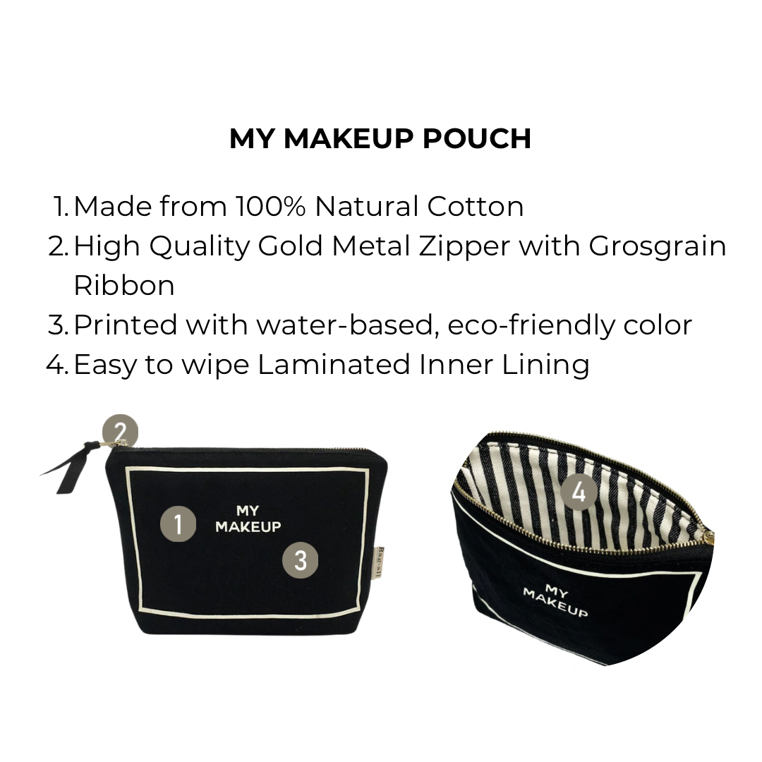 My Makeup Pouch, Coated Lining, Black - Osadia Concept Store