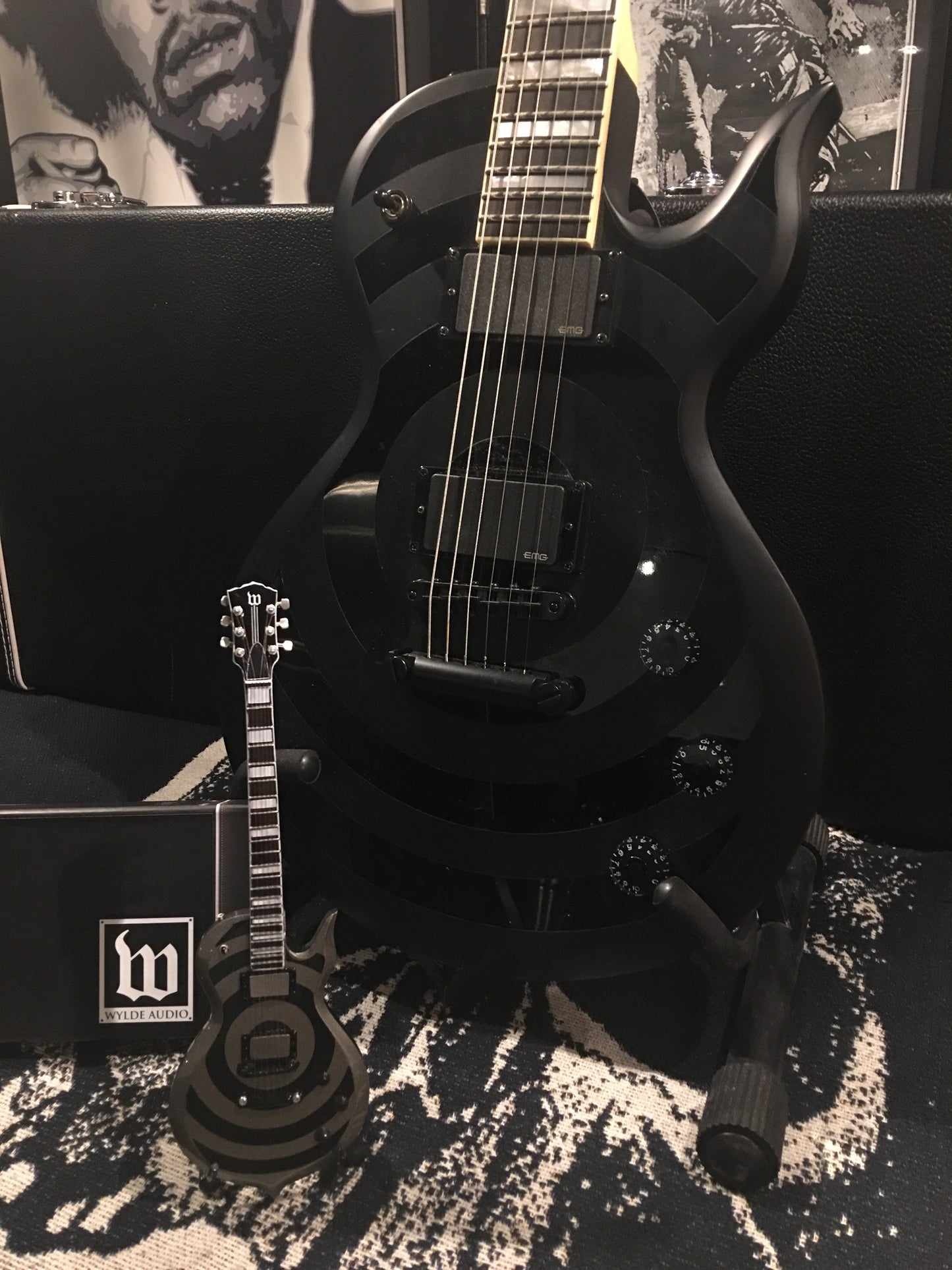Zakk Wylde ODIN Blackout Bullseye Mini Guitar - Wylde Audio Replica Collectible by AXE HEAVEN®