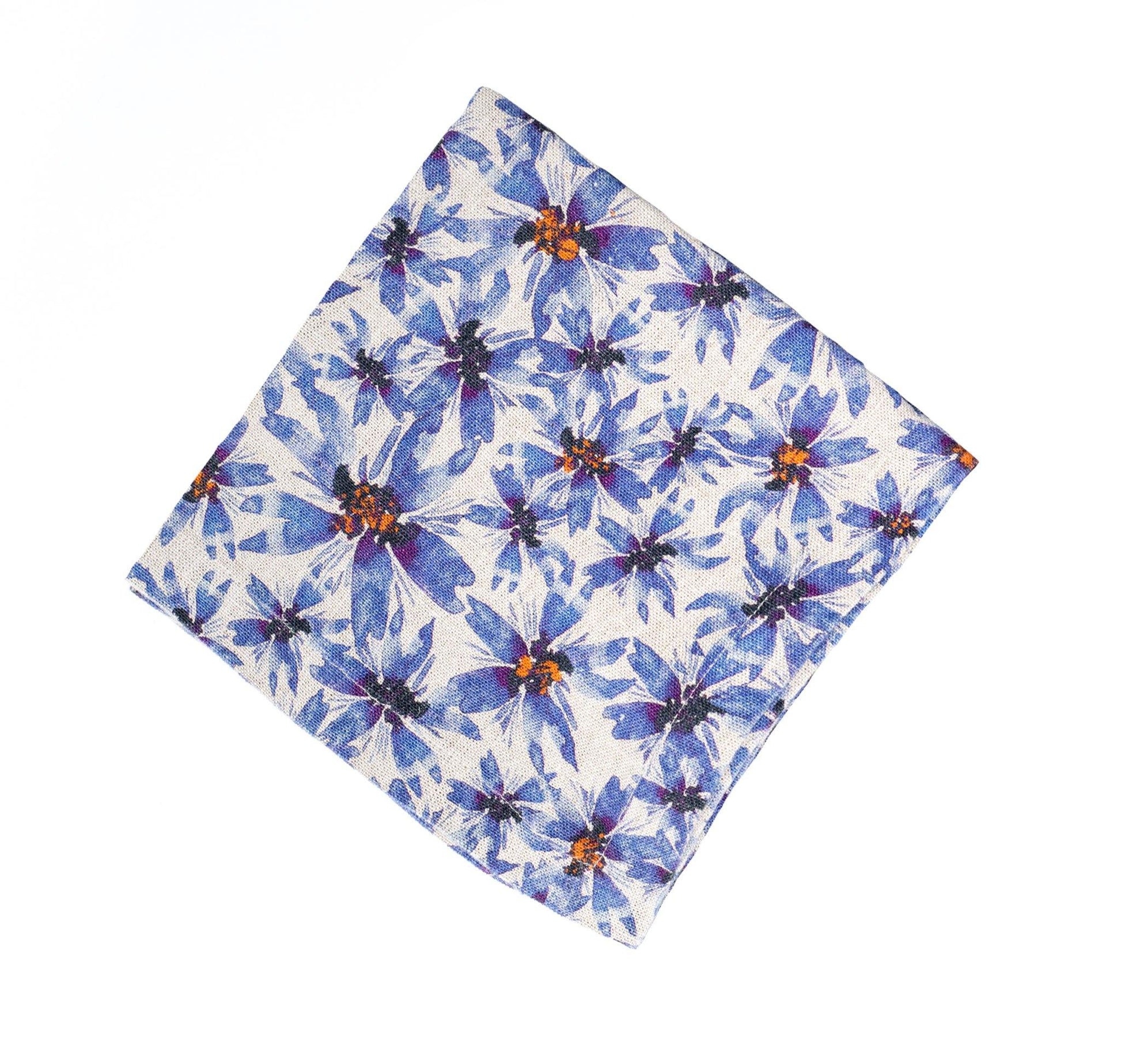 6 Organic Linen Napkins in Blue Harem - Osadia Concept Store