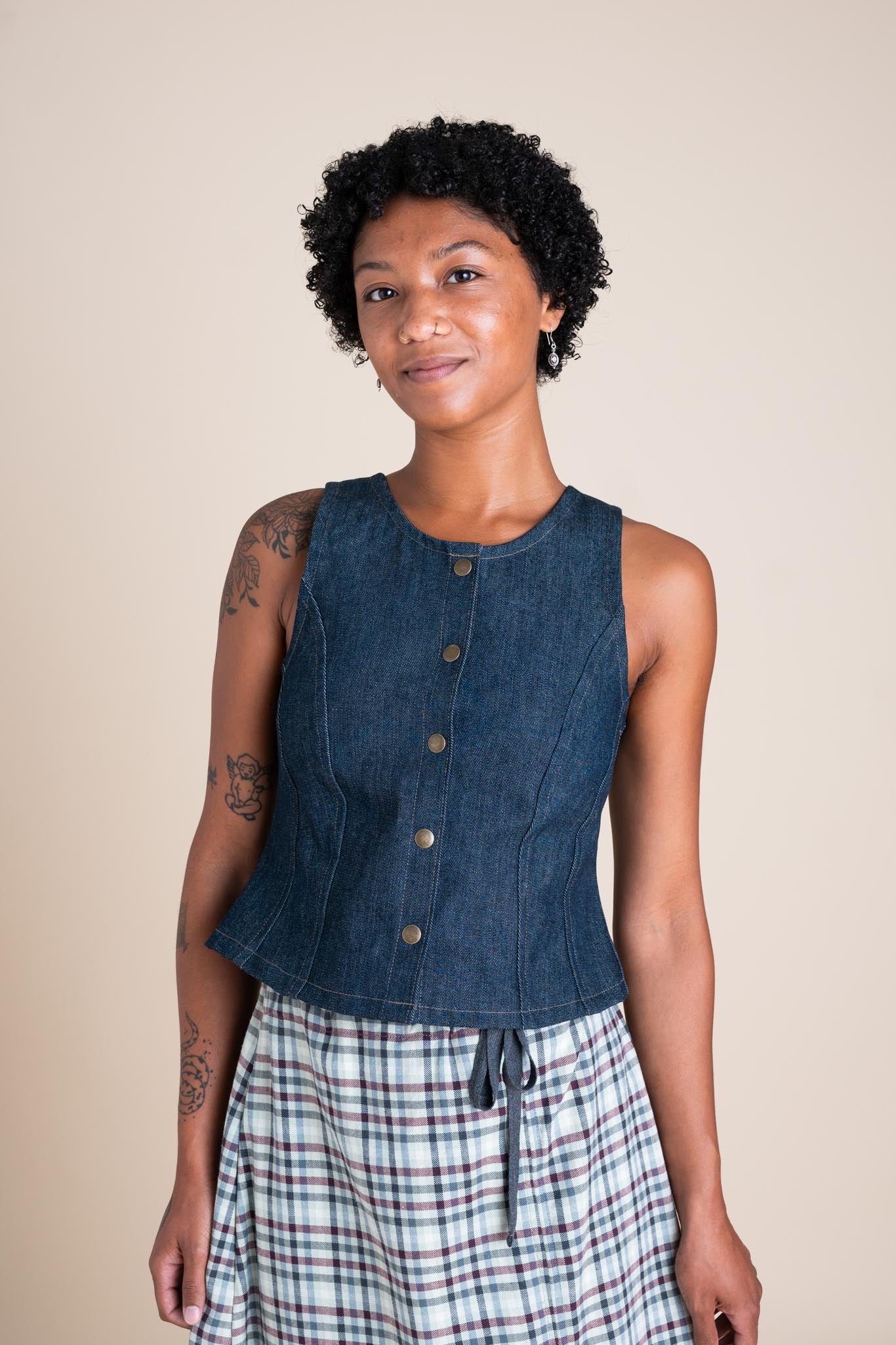 Katherine Vest (Updated) in Cone Denim