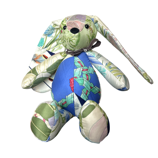 Vintage Silk Scarf Patchwork Bunny