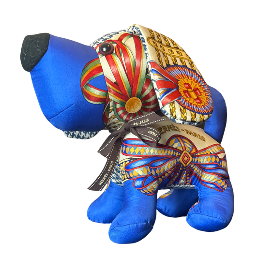 Rubans du Cheval Vintage Silk Scarf Patchwork Puppy