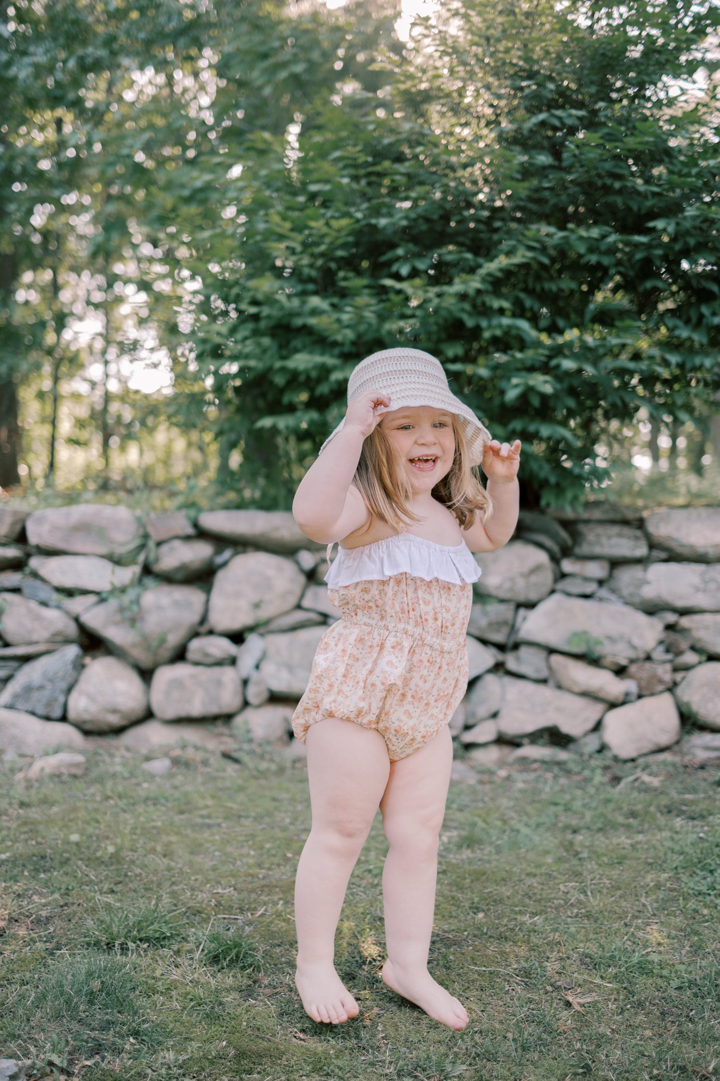 Maia Romper- Floraisons de corail