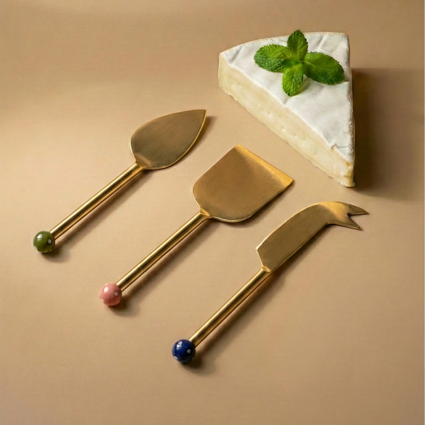 Brass Cheese Knife Set