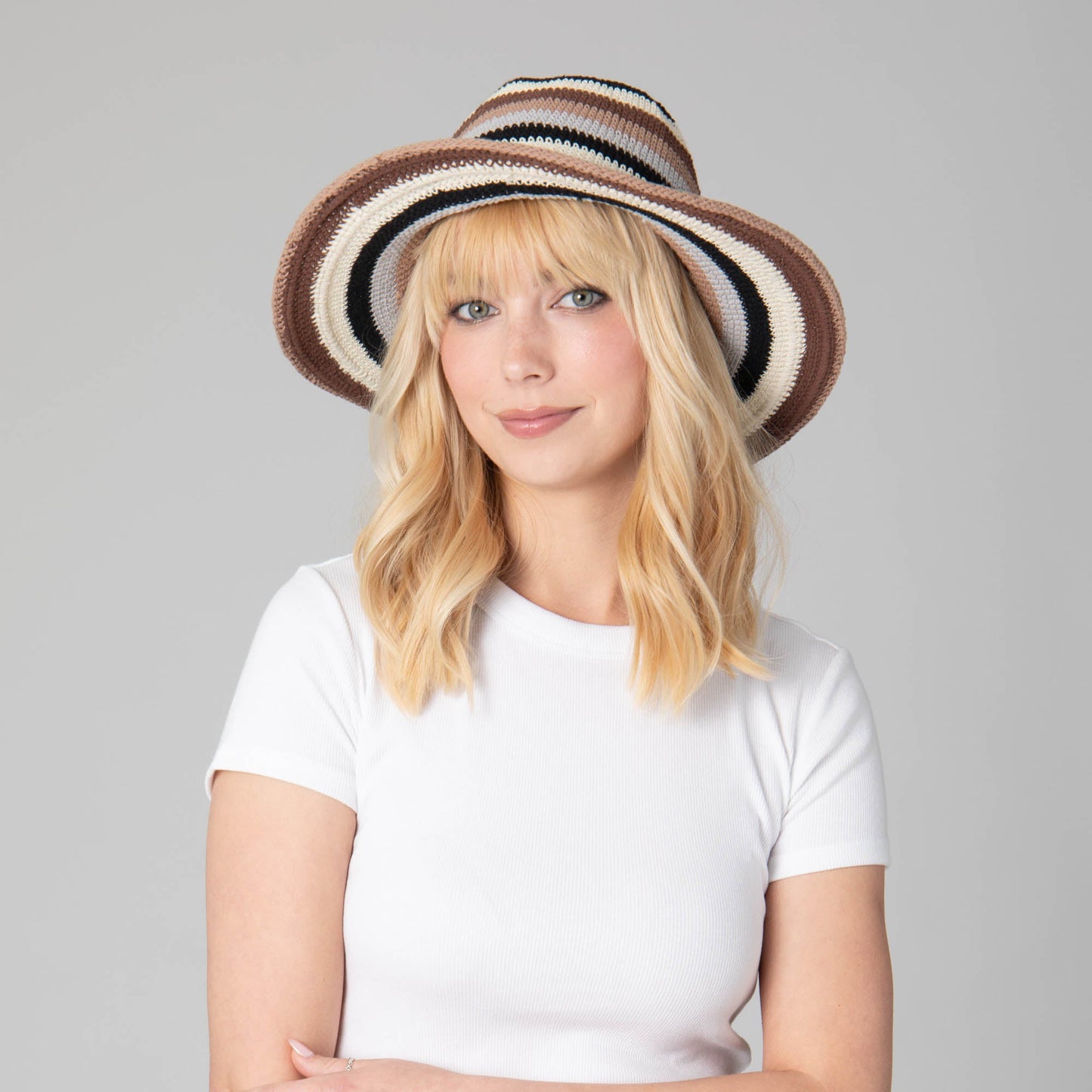 Women's Crocheted Brim Hat