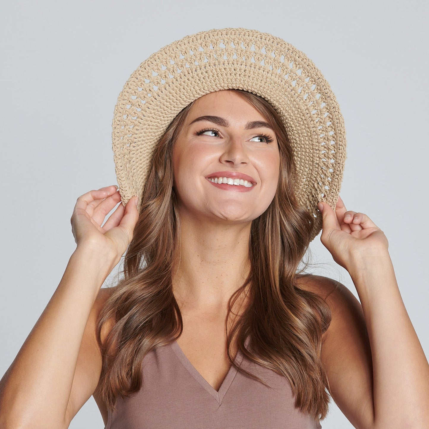 Women's Cotton Crochet Hat With A Large Brim