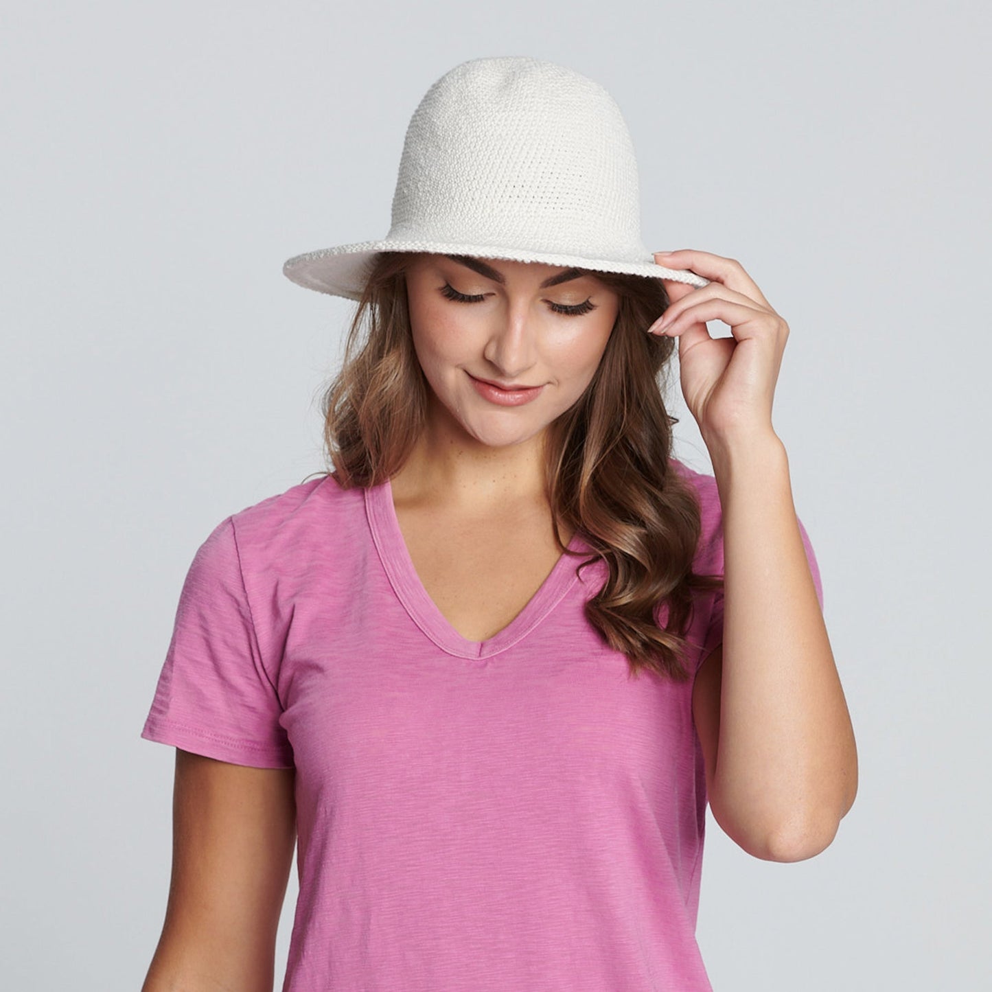 Women's Crocheted Brim Hat