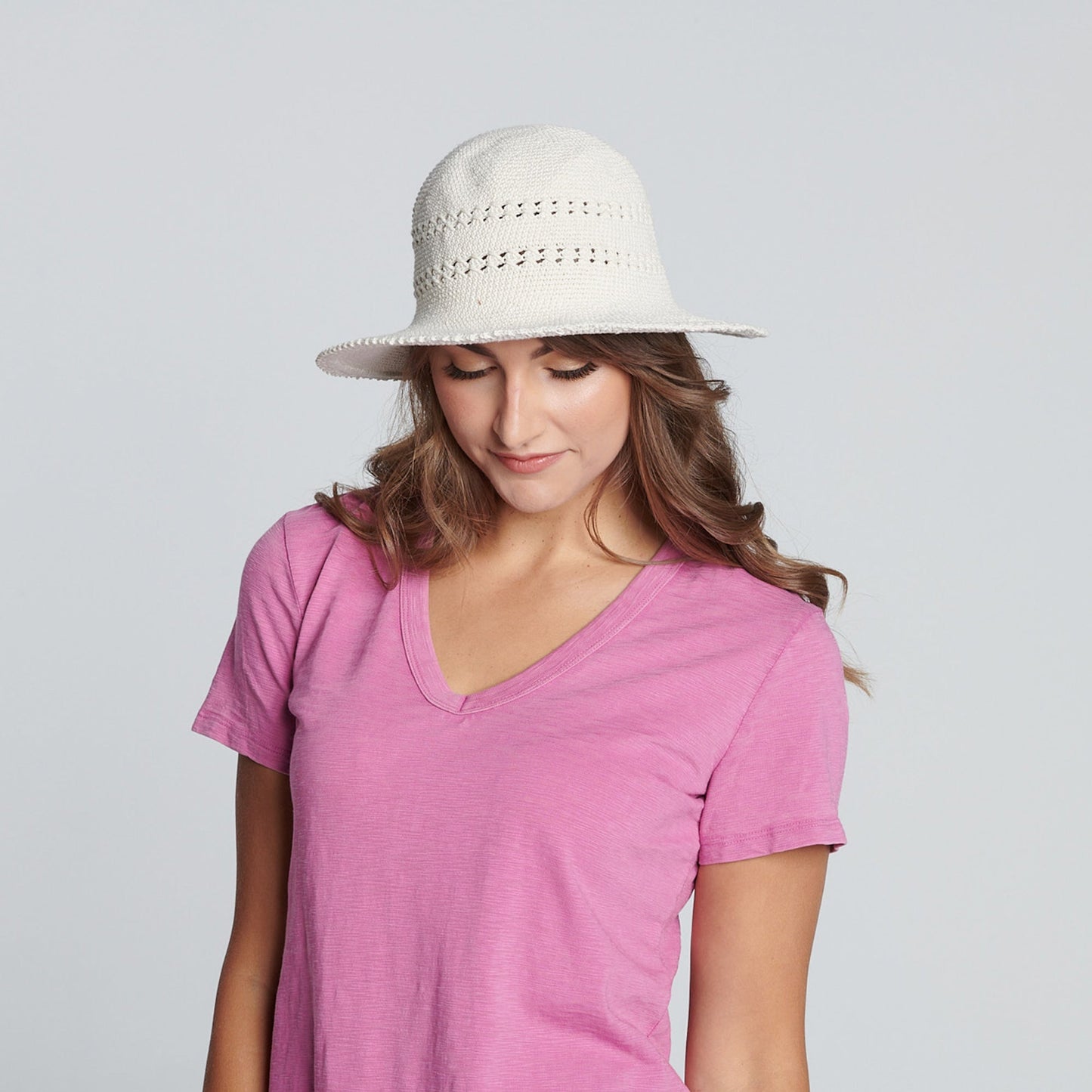 Women's Cotton Crochet Hat Medium Brim