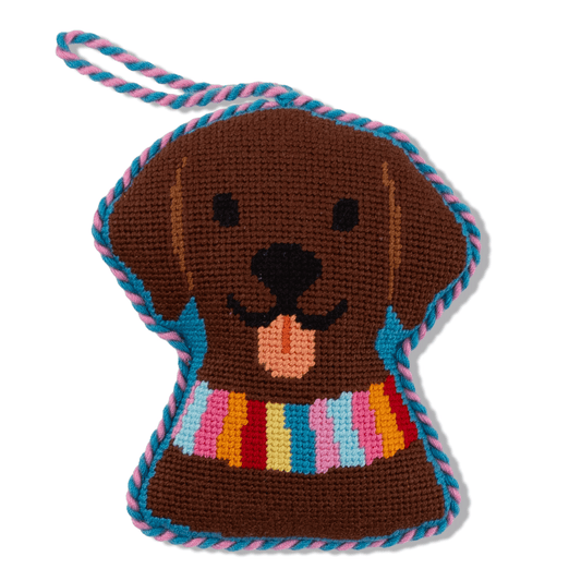 Needlepoint Icon Ornament - Chocolate Lab