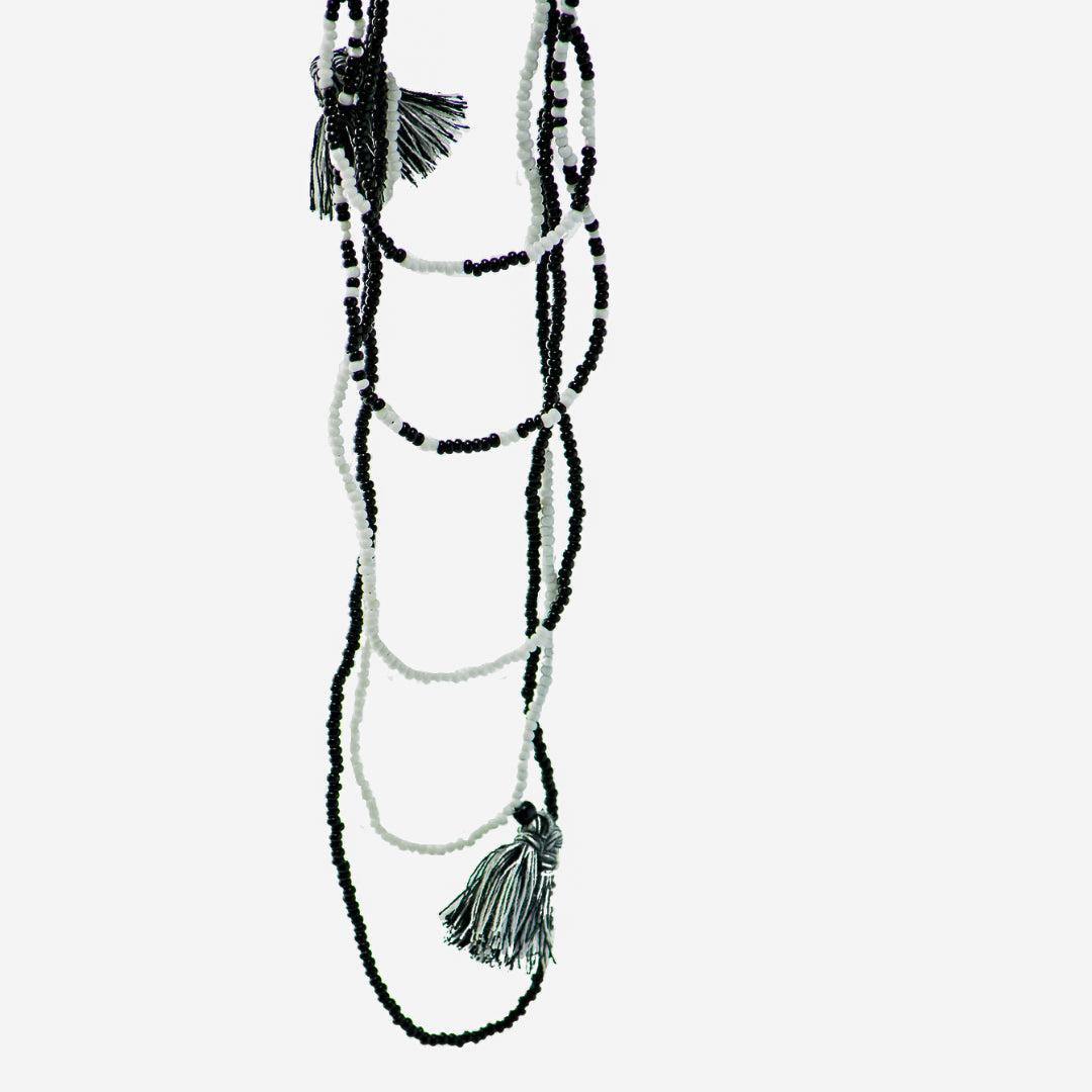 Glass Bead Necklace w/ Tassels - Guatemala