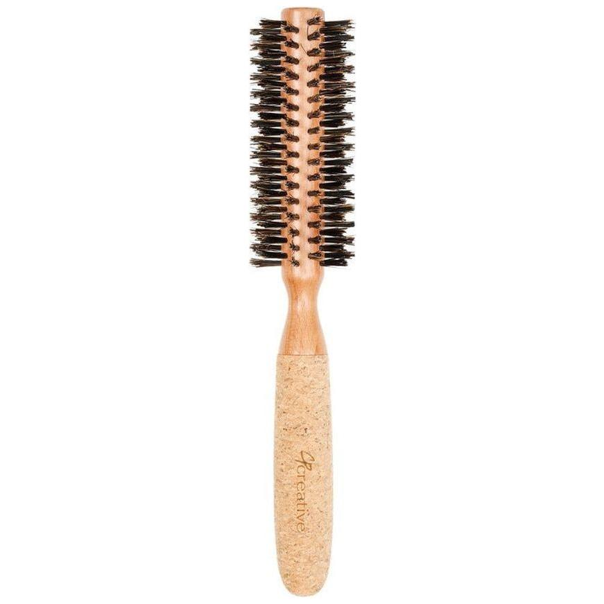 Eco-Friendly Birchwood and Cork Boar Bristle Round Hair Brush