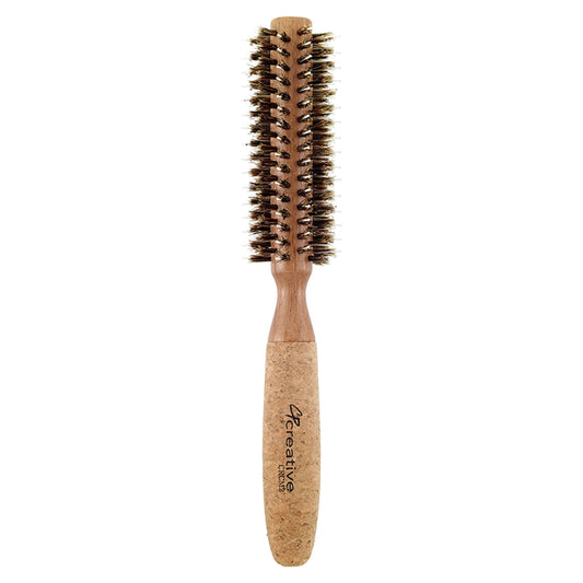 Eco-Friendly Birchwood and Cork Mixed Boar Bristle Round Hair Brush