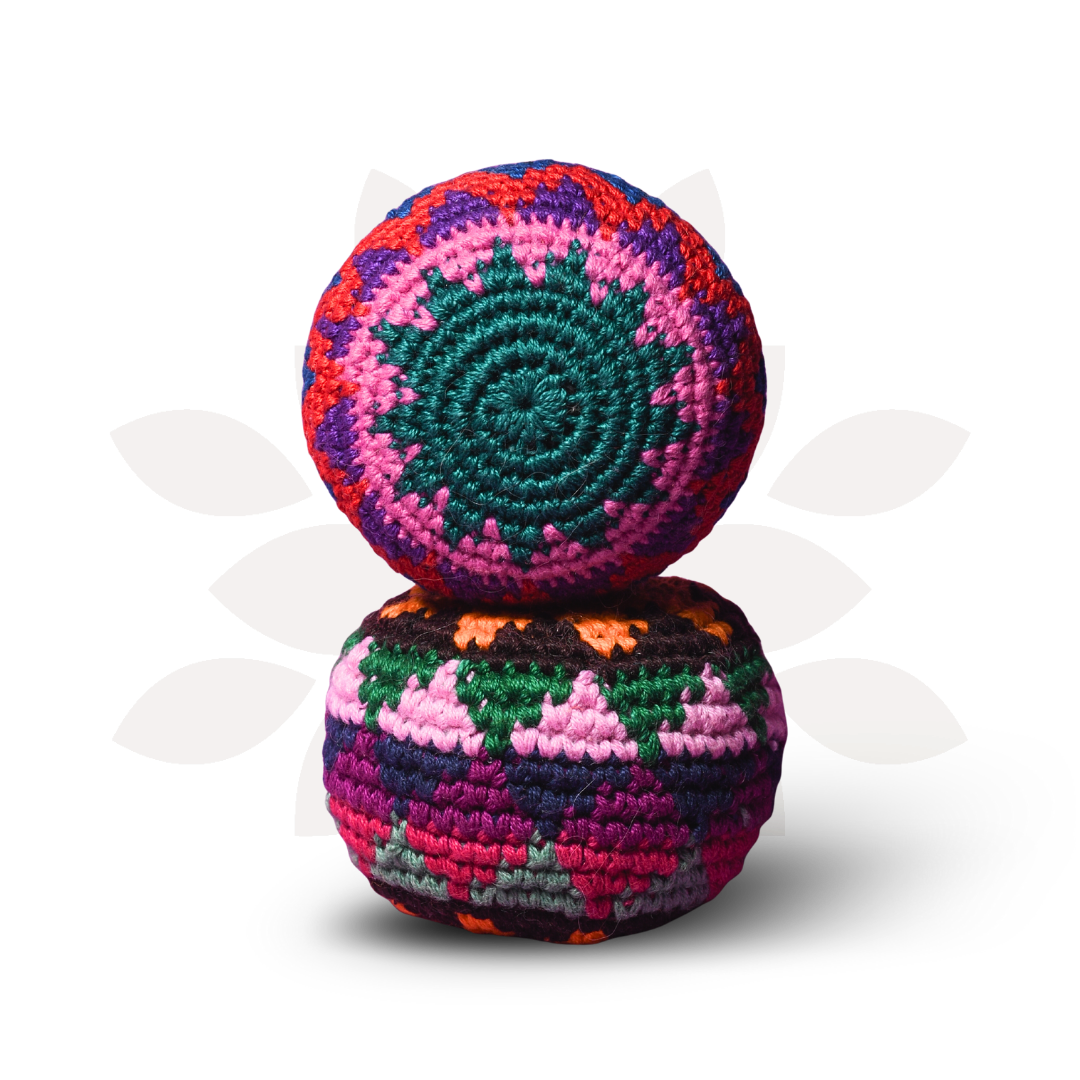 Crochet Multicolor Hacky Sack Stress Ball | Bocce Ball - Guatemala - Osadia Concept Store