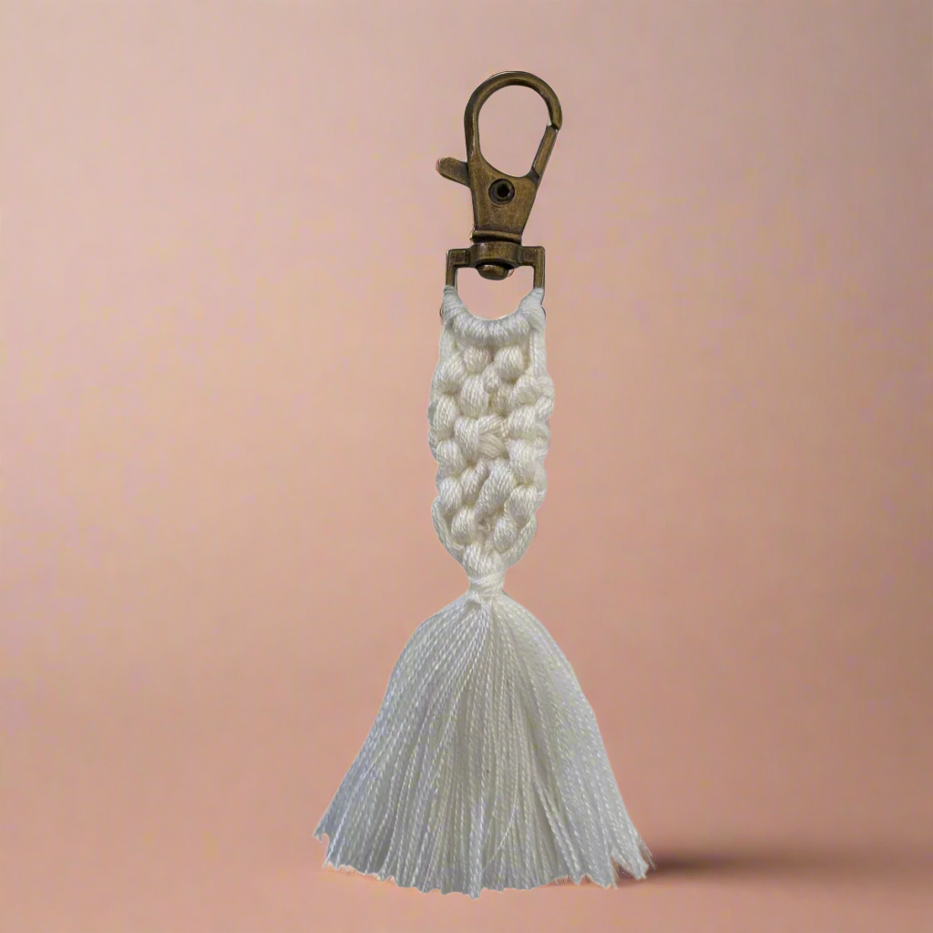 Macrame Zipper Pull Boho Bag Charm Tassel Decor - Thailand