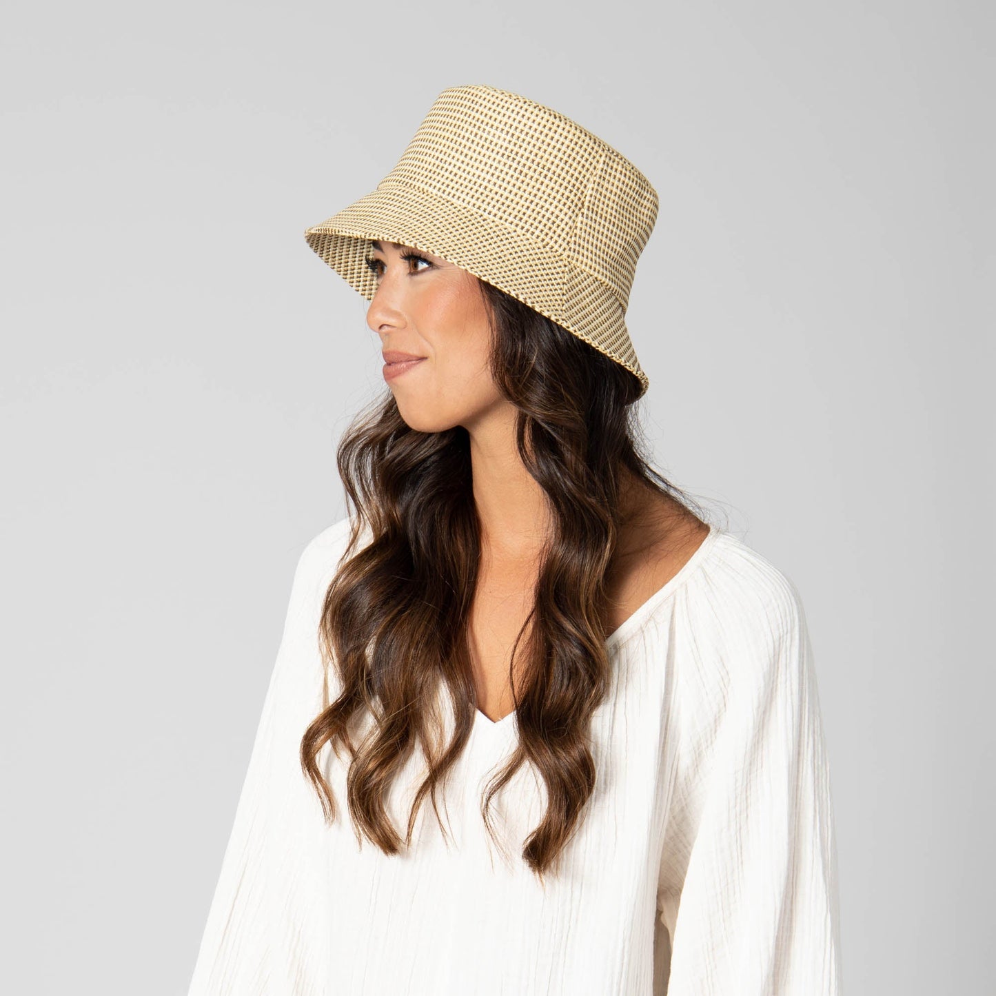 Women's Textured Woven Bucket Hat
