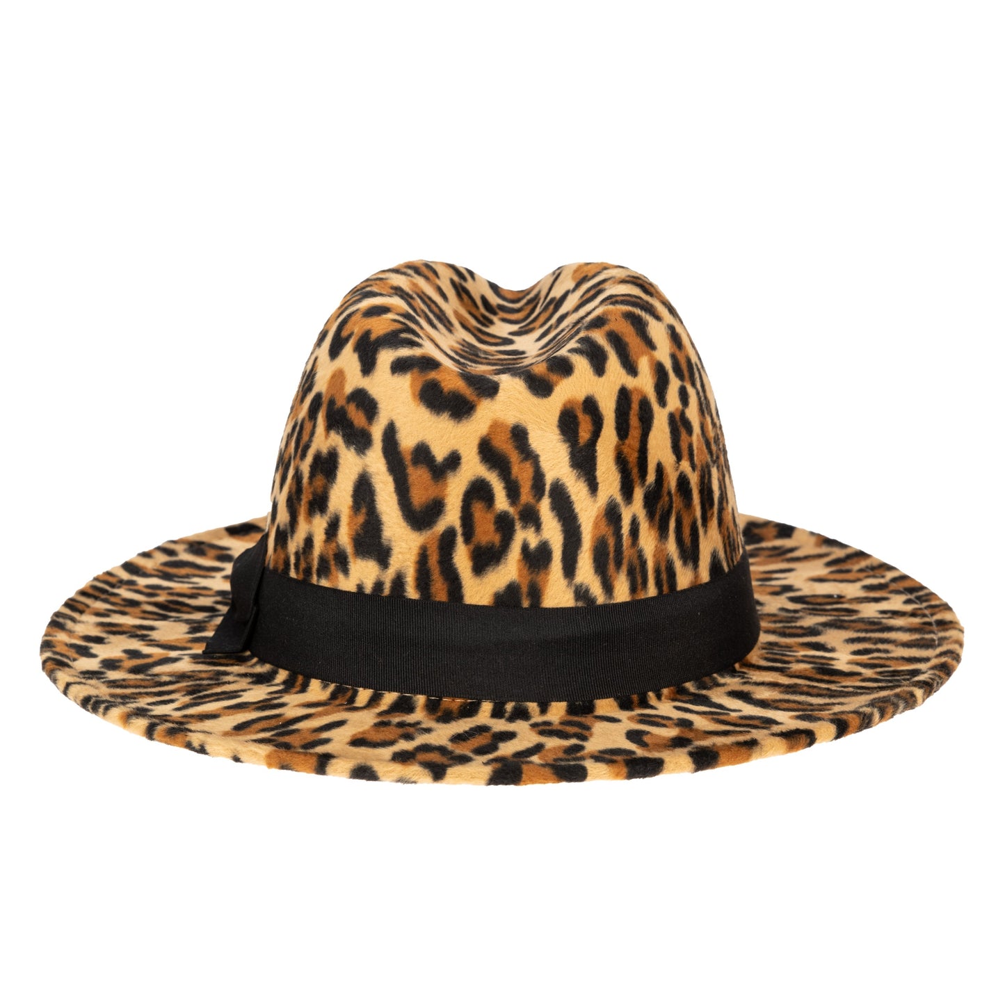 Faux Felt Leopard Print Fedora