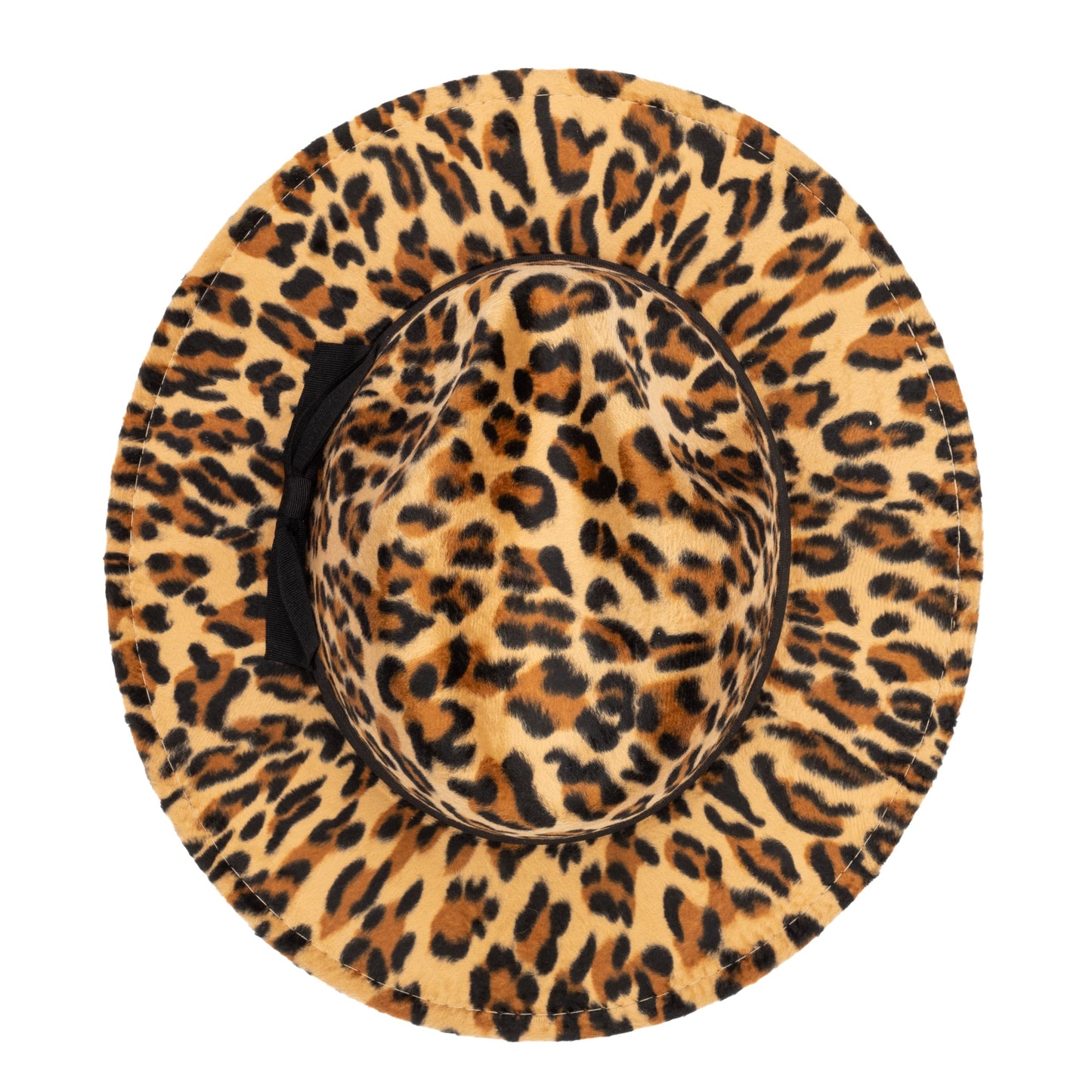 Faux Felt Leopard Print Fedora