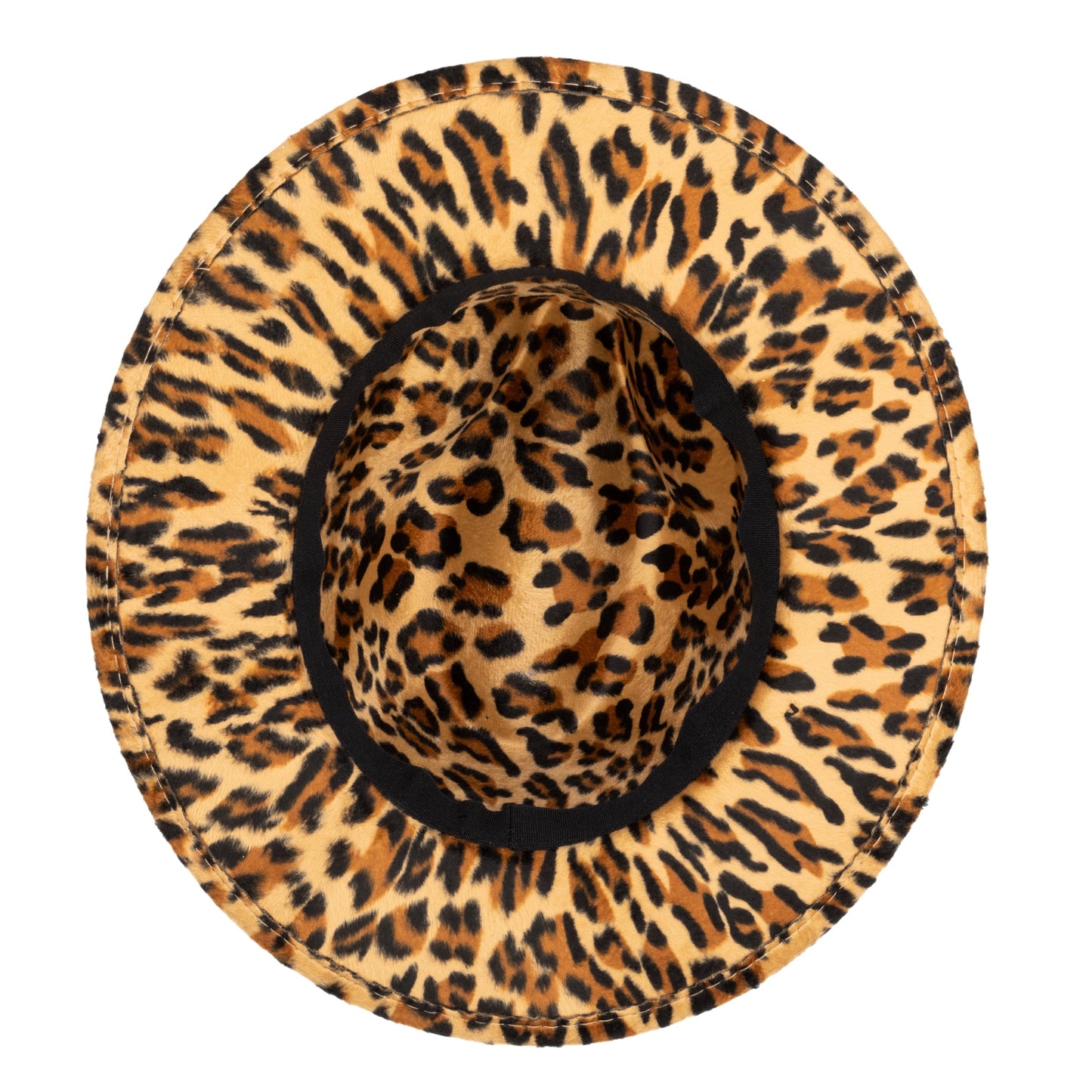 Faux Felt Leopard Print Fedora
