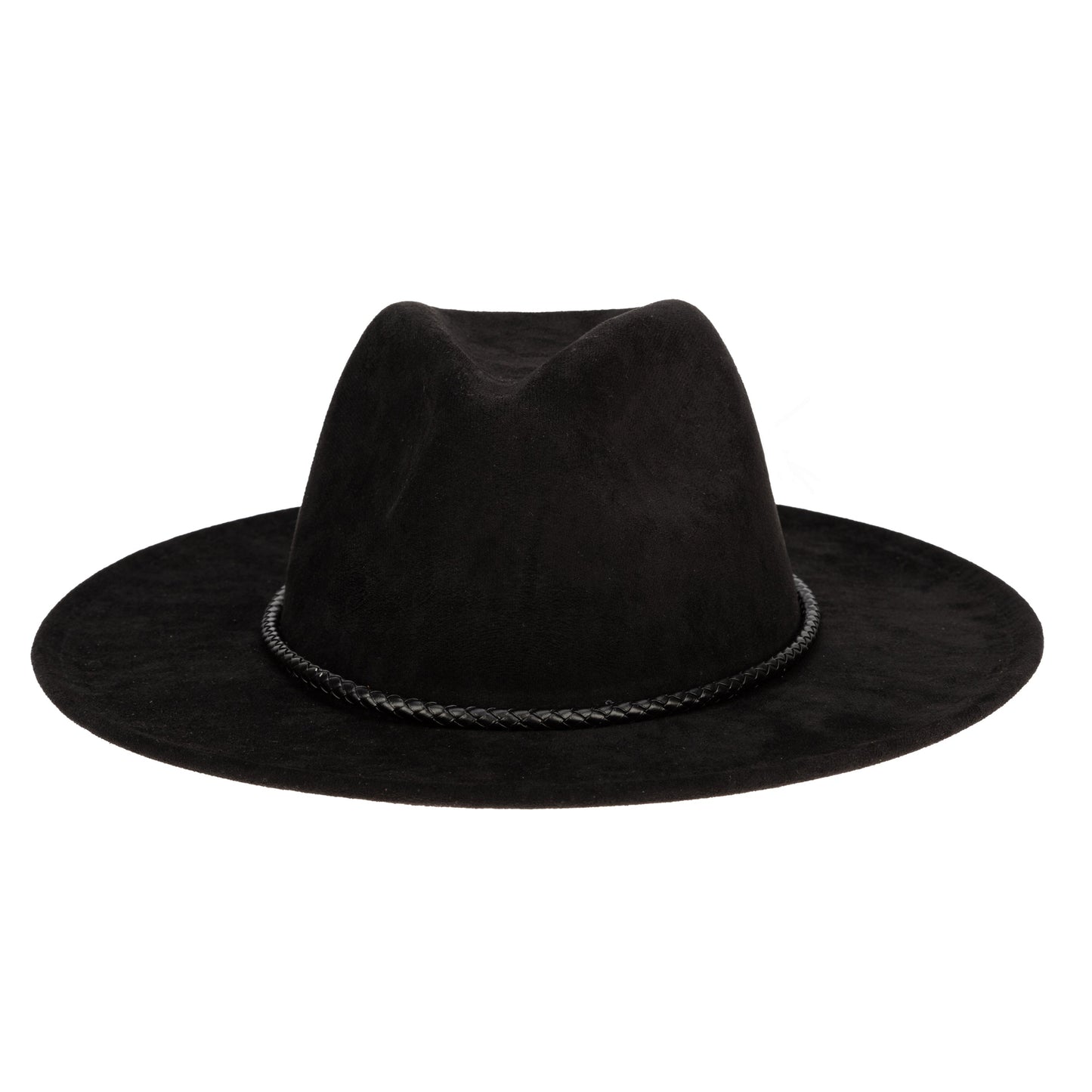 Faux Suede Fedora With Tassel Back Bow