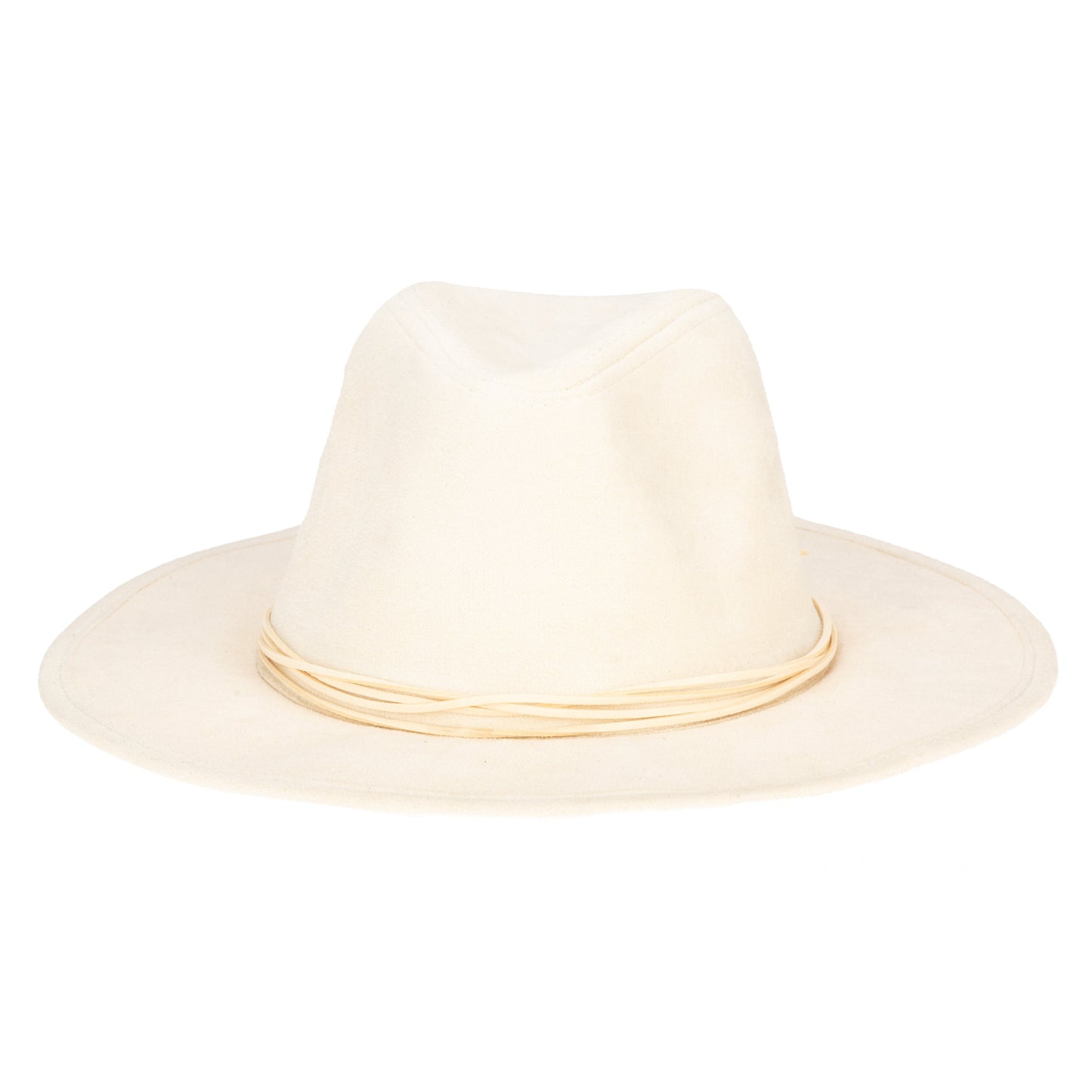 Cut & Sew Faux Suede Floppy Fedora Wrapped Back Knot Trim