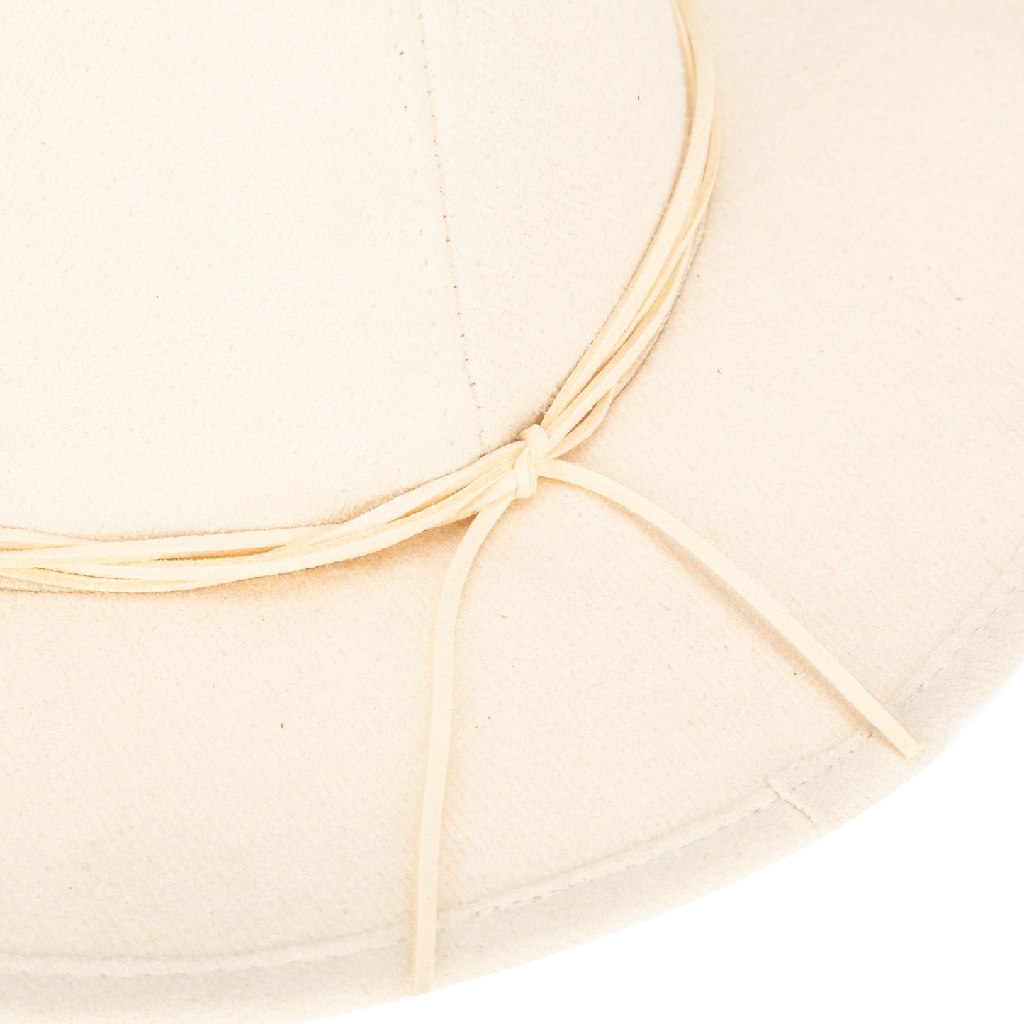 Cut & Sew Faux Suede Floppy Fedora Wrapped Back Knot Trim