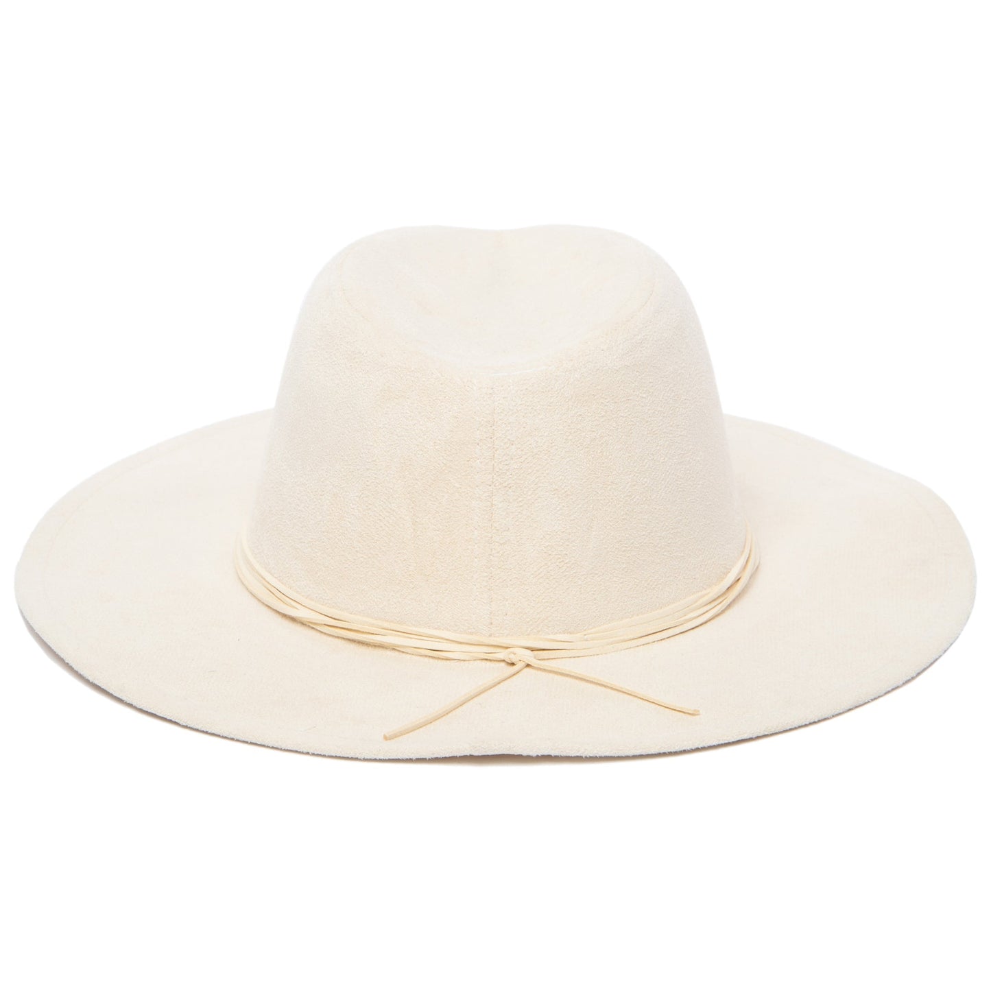Cut & Sew Faux Suede Floppy Fedora Wrapped Back Knot Trim