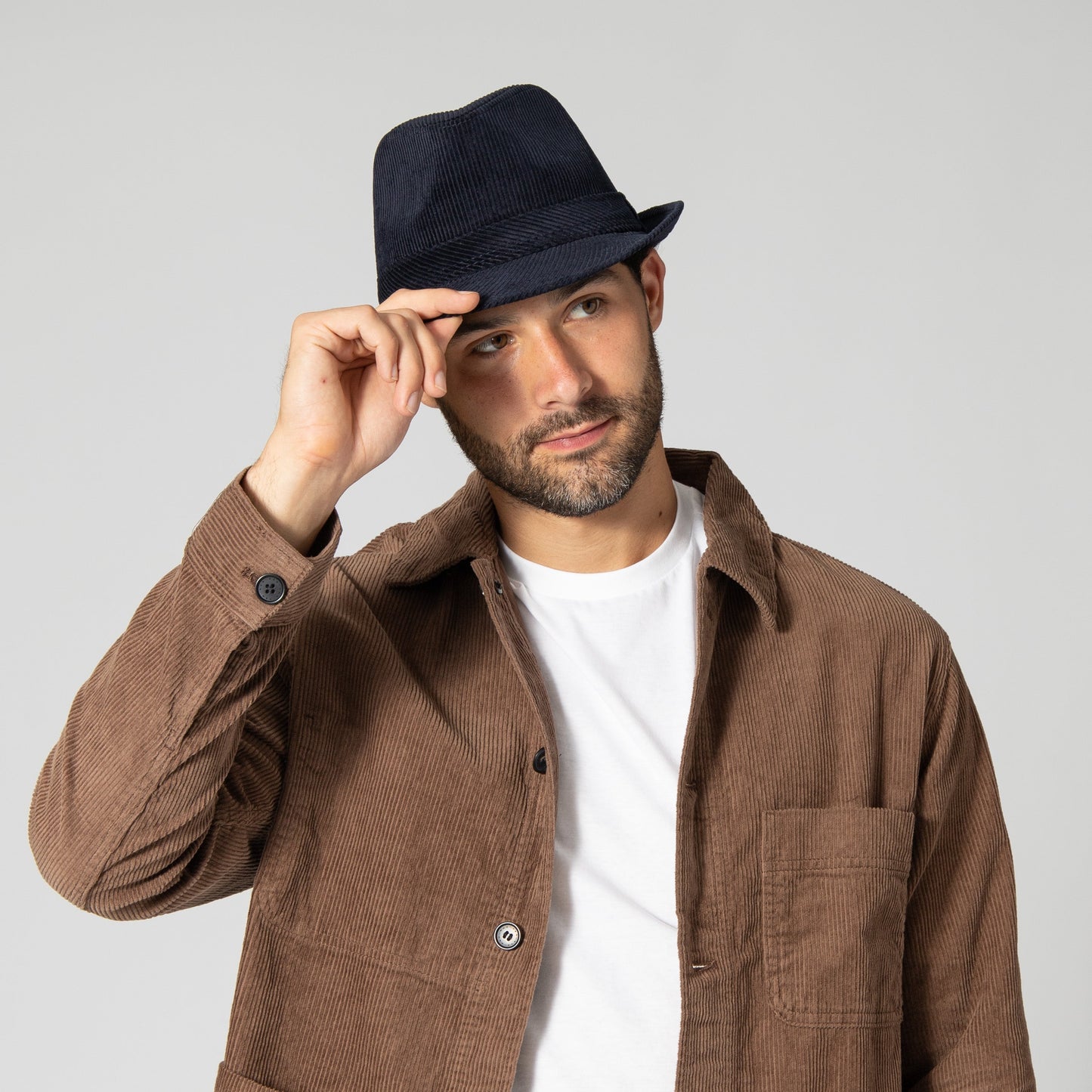 Men's Cut And Sew Corduroy Fedora