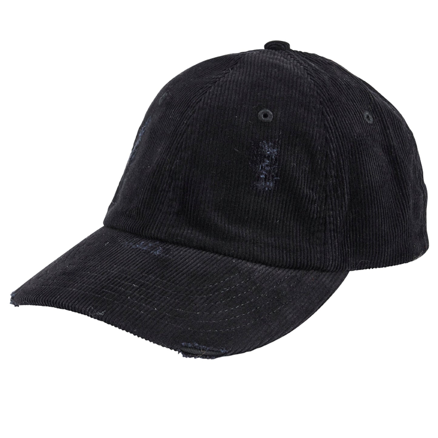 Distressed cord ball cap