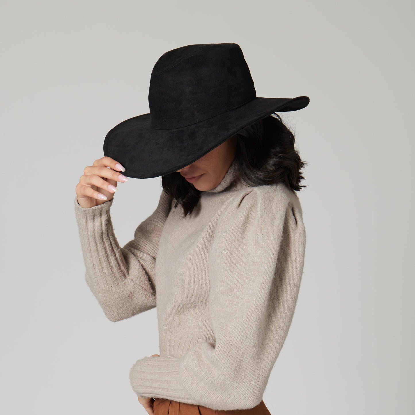 Pioneer - Cut & Sew Faux Suede Fedora