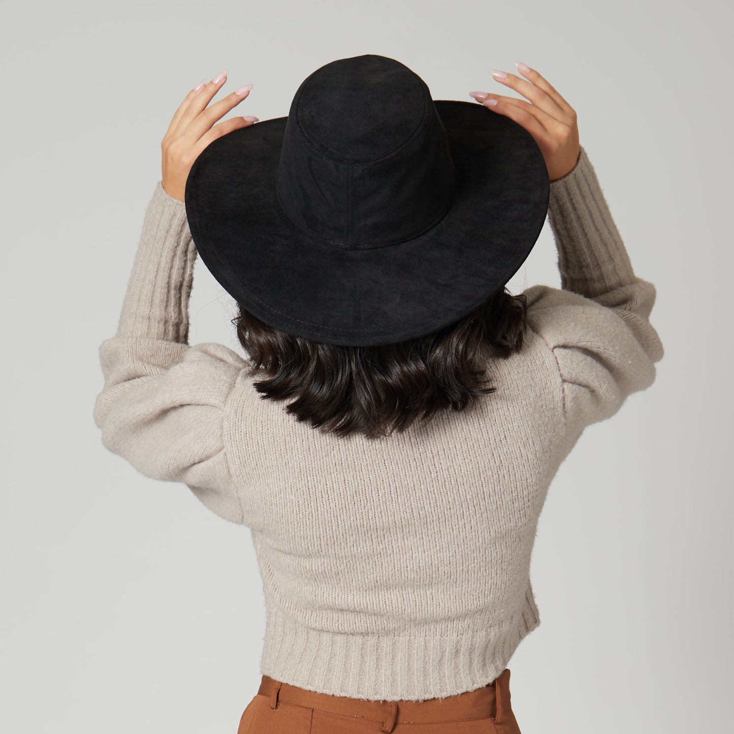 Pioneer - Cut & Sew Faux Suede Fedora