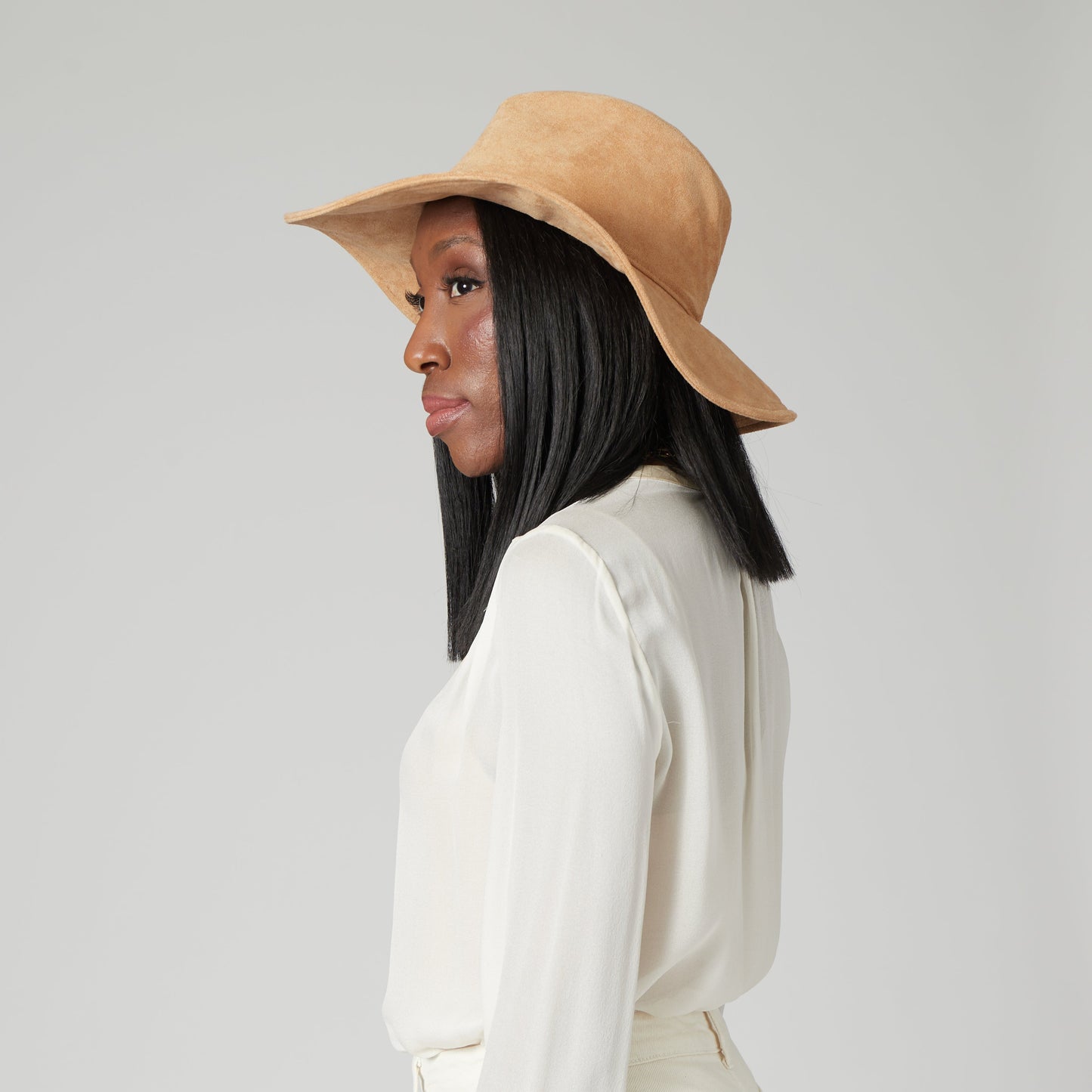 Pioneer - Cut & Sew Faux Suede Fedora