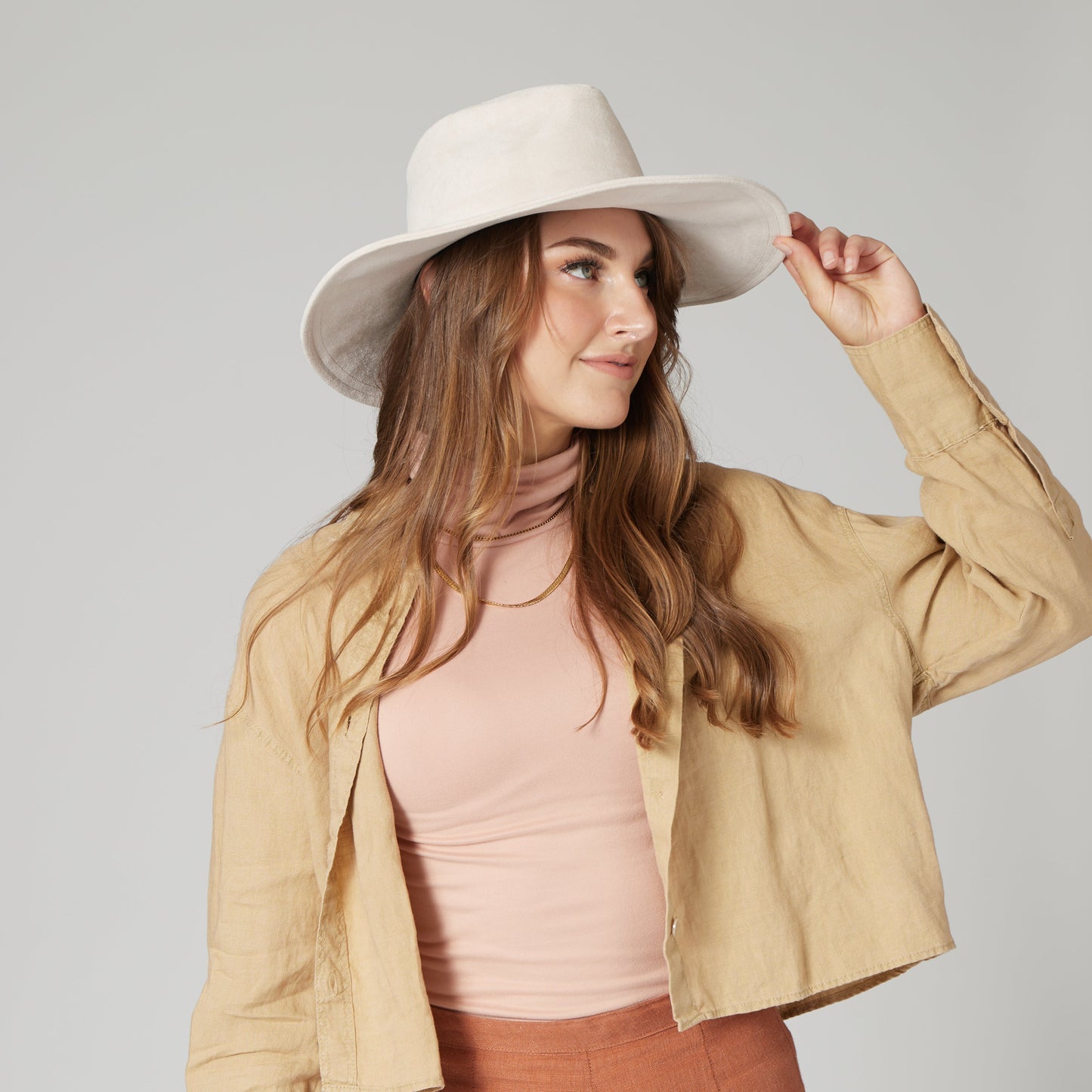 Pioneer - Cut & Sew Faux Suede Fedora
