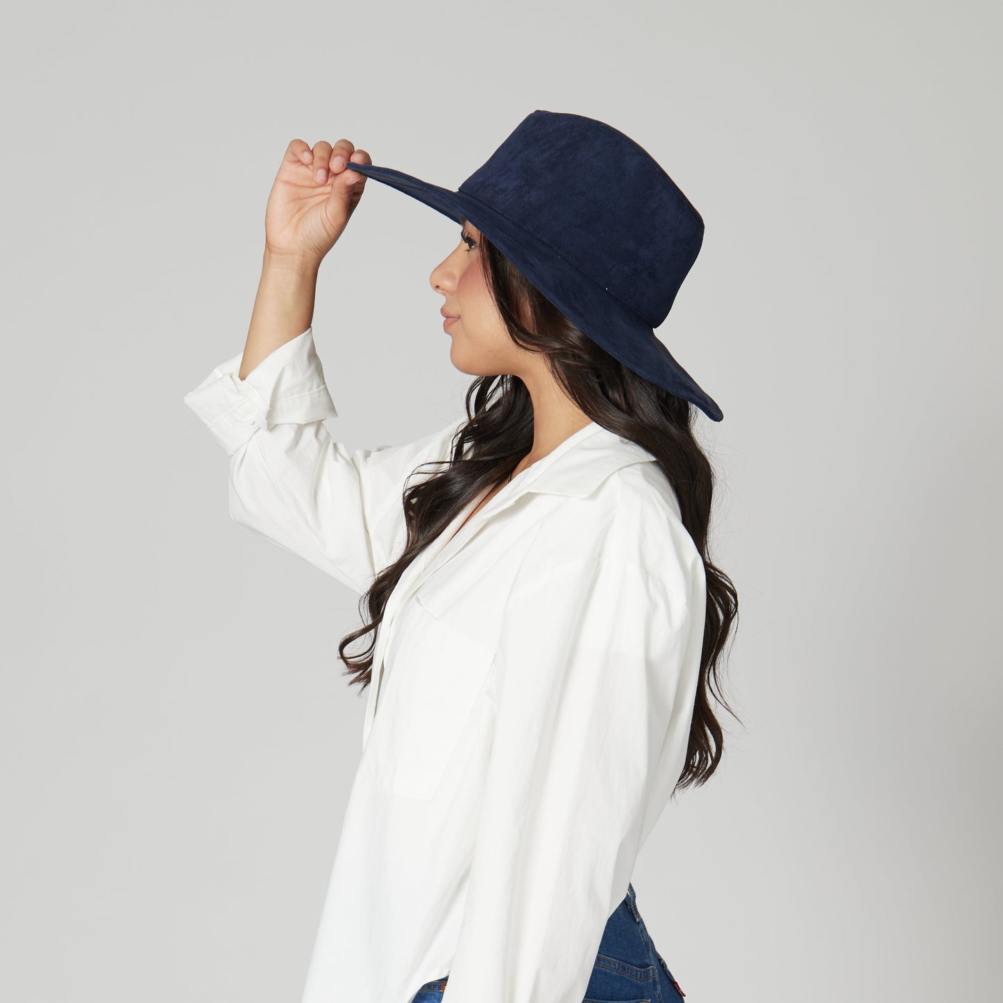 Pioneer - Cut & Sew Faux Suede Fedora