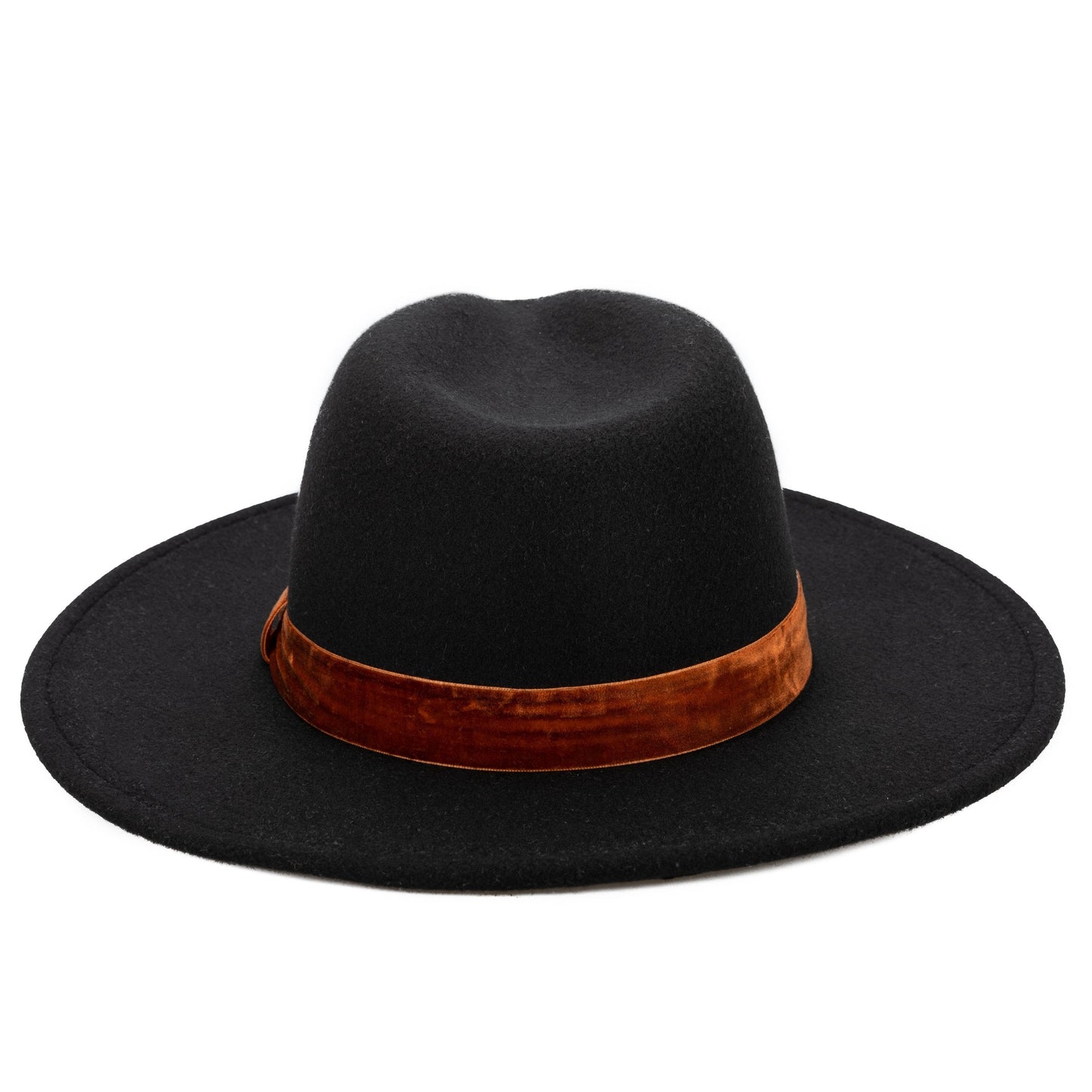 Women's Faux Felt Fedora W/ Velvet Band