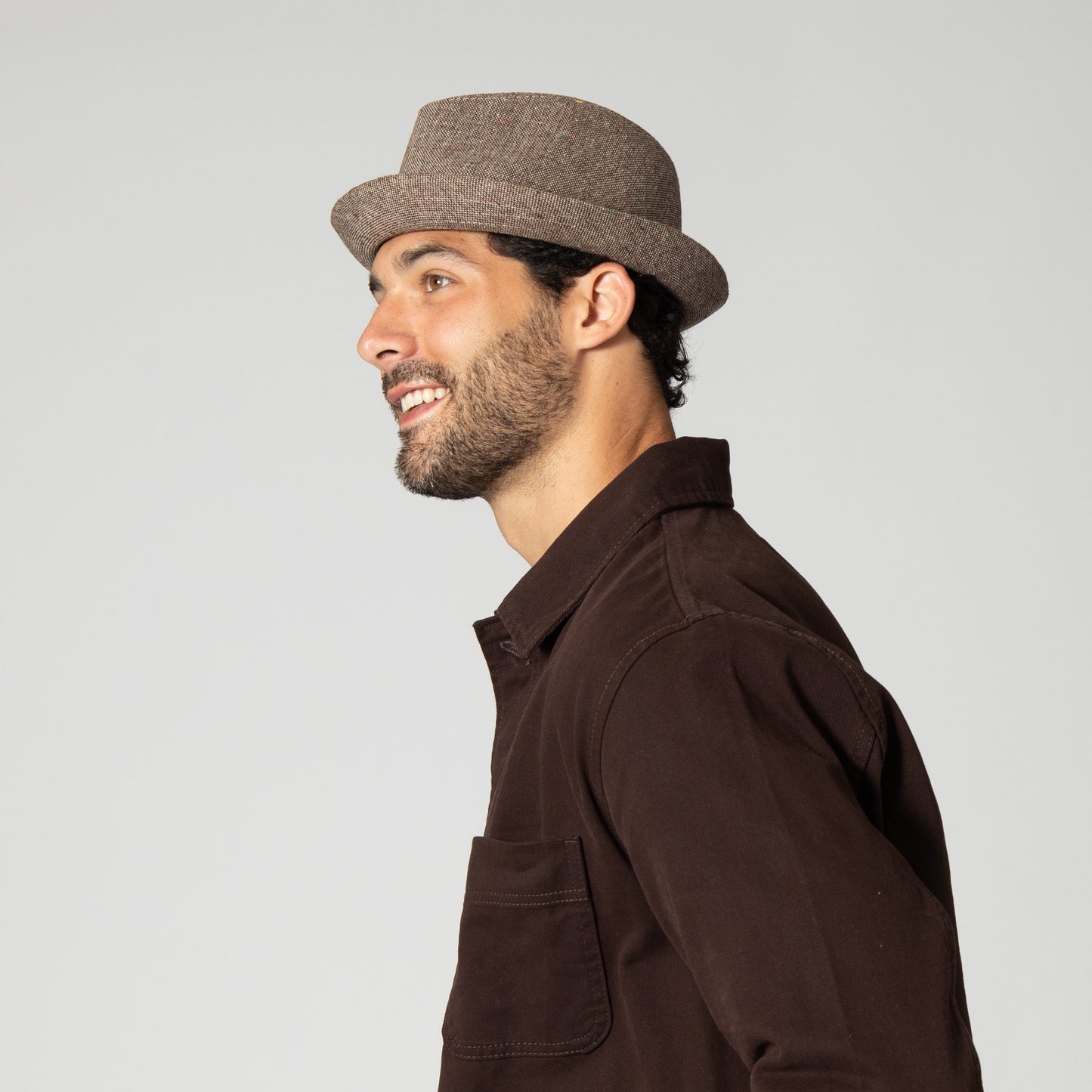 Men's Cut & Sew Pokpie with Double Fold Self Band&Knot