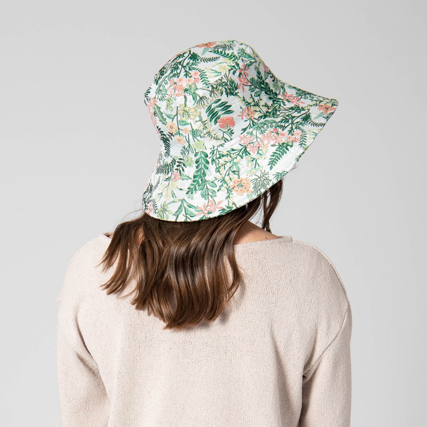 Colony Palms - Floral Printed Bucket Hat with Ties