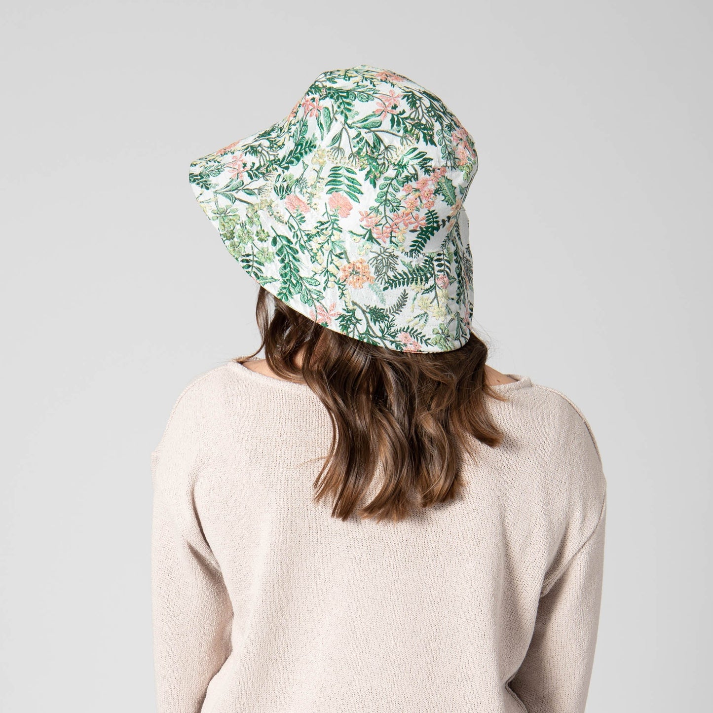 Colony Palms - Floral Printed Bucket Hat with Ties