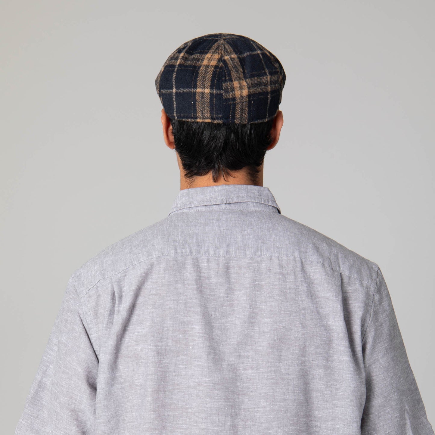 Faux Wool Plaid Driver Cap