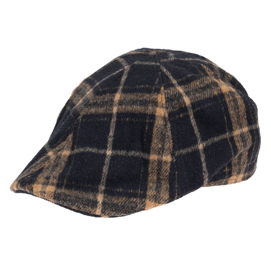 Faux Wool Plaid Driver Cap